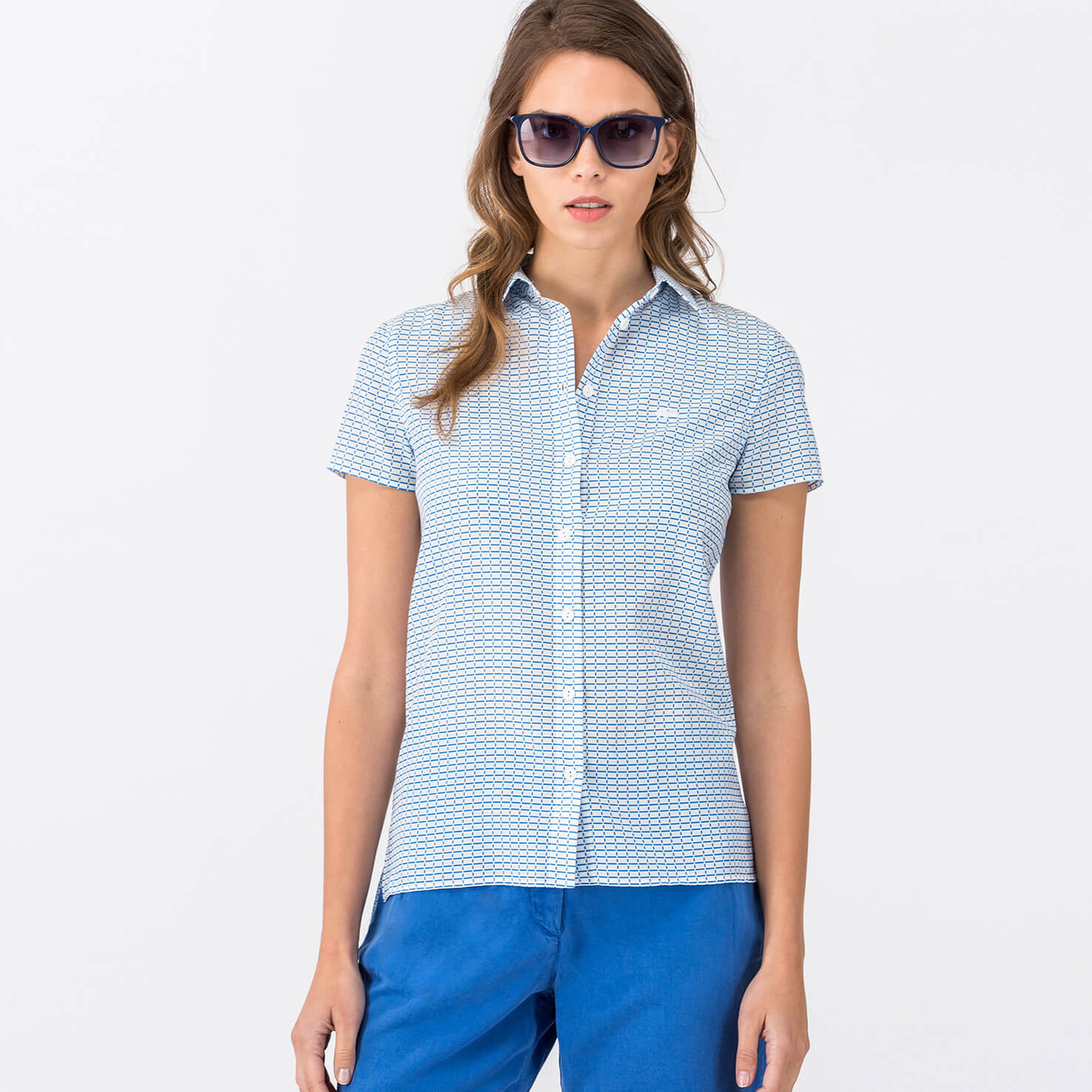 Lacoste Kadın Mavi Gömlek