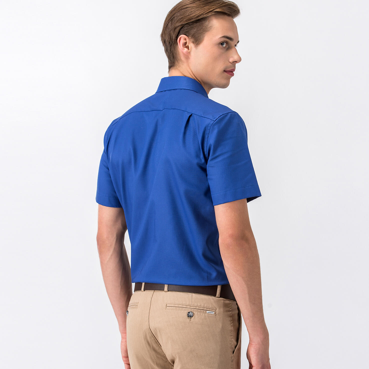 Lacoste Erkek Lacivert Slim Fit Kısa Kollu Gömlek