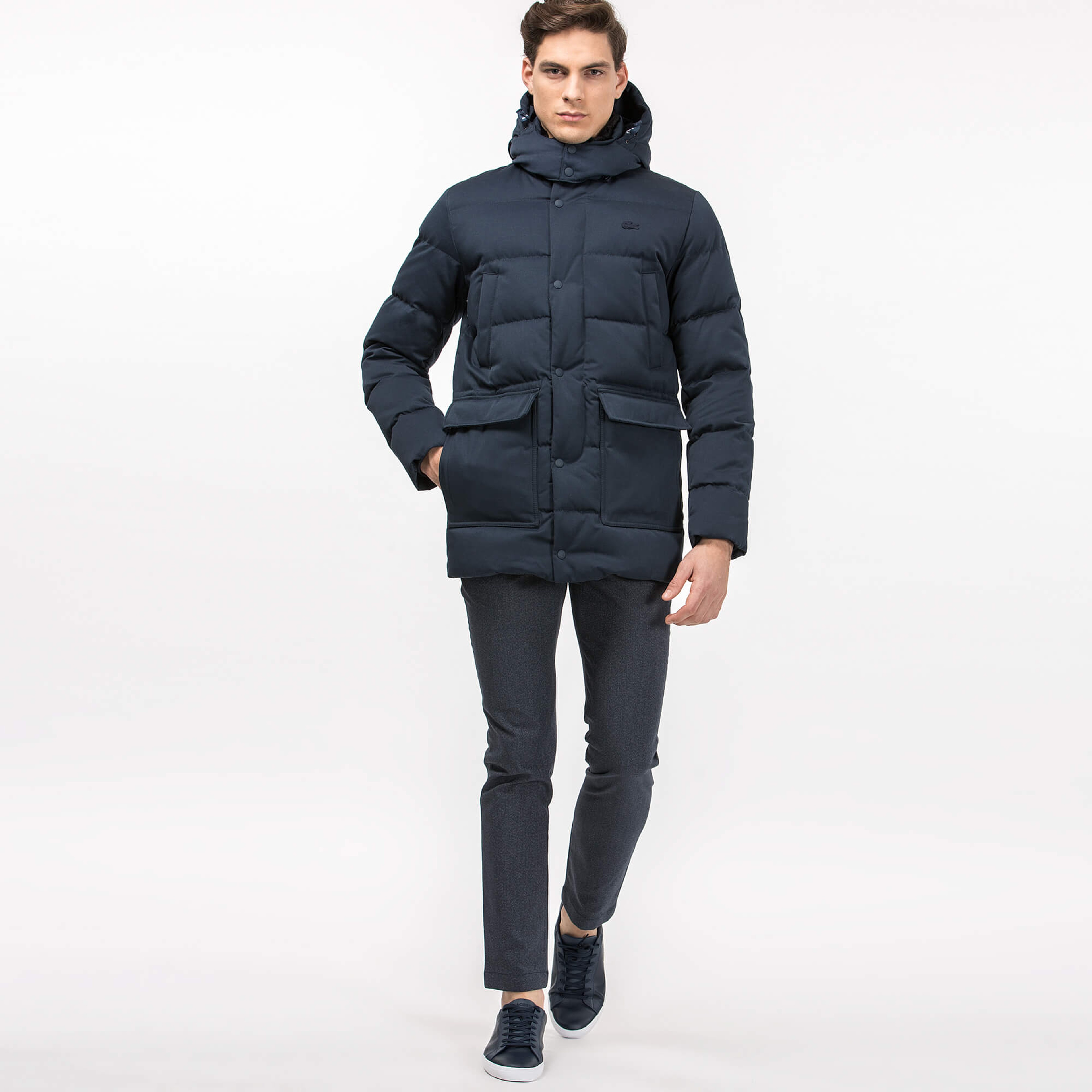 Lacoste Erkek Lacivert Regular Fit Mont
