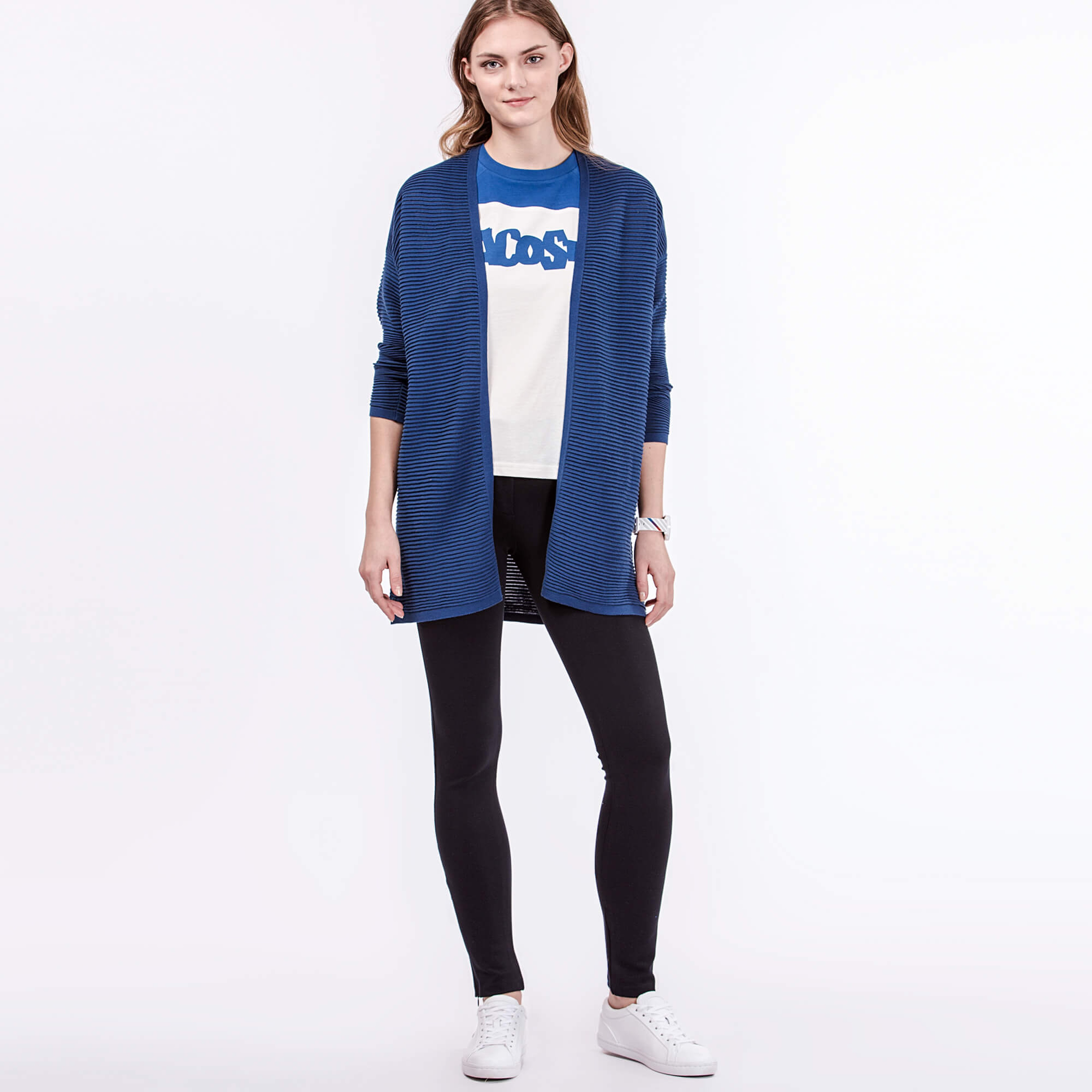 Lacoste Kadın Mavi Triko Hırka