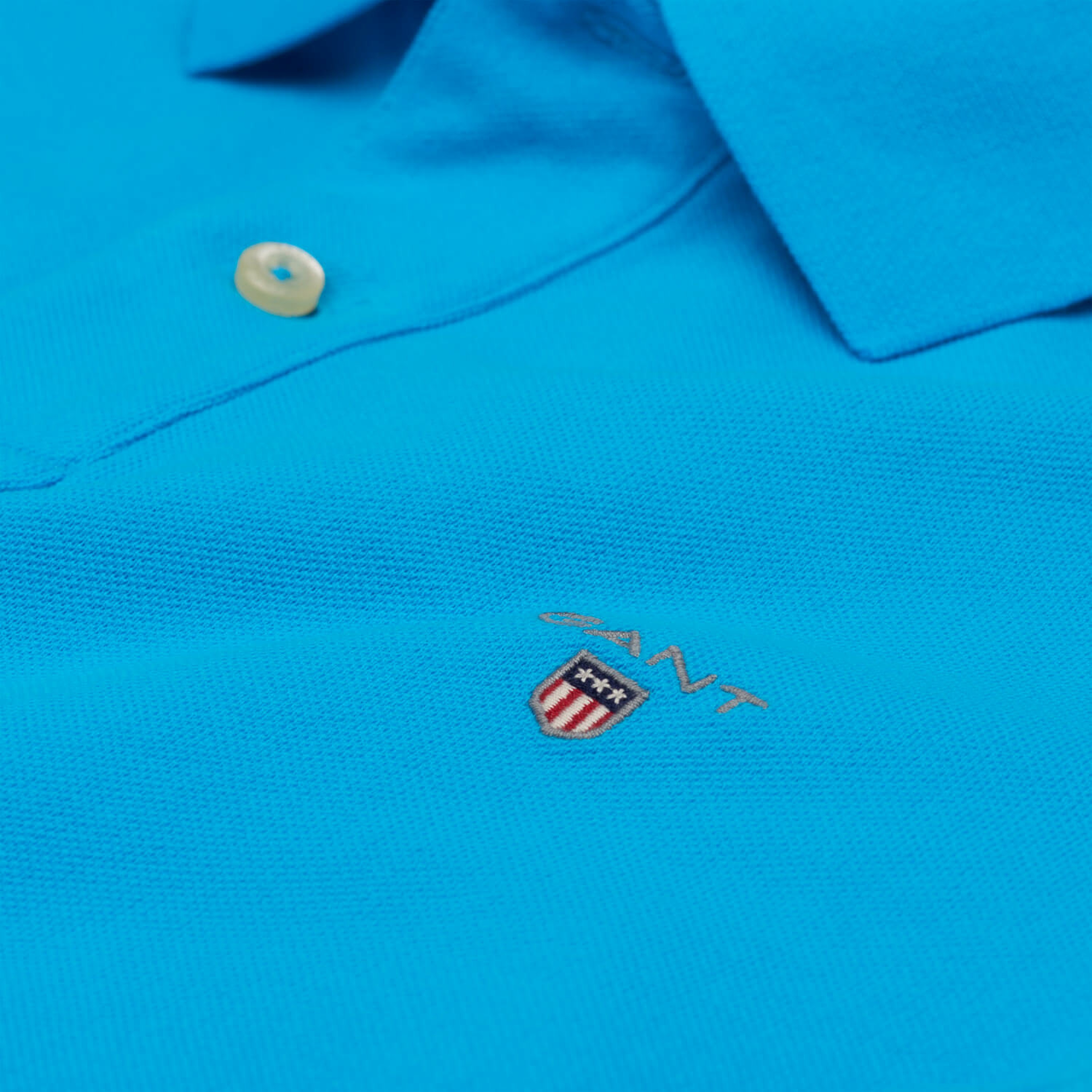 Gant Erkek Mavi Slim Fit Polo