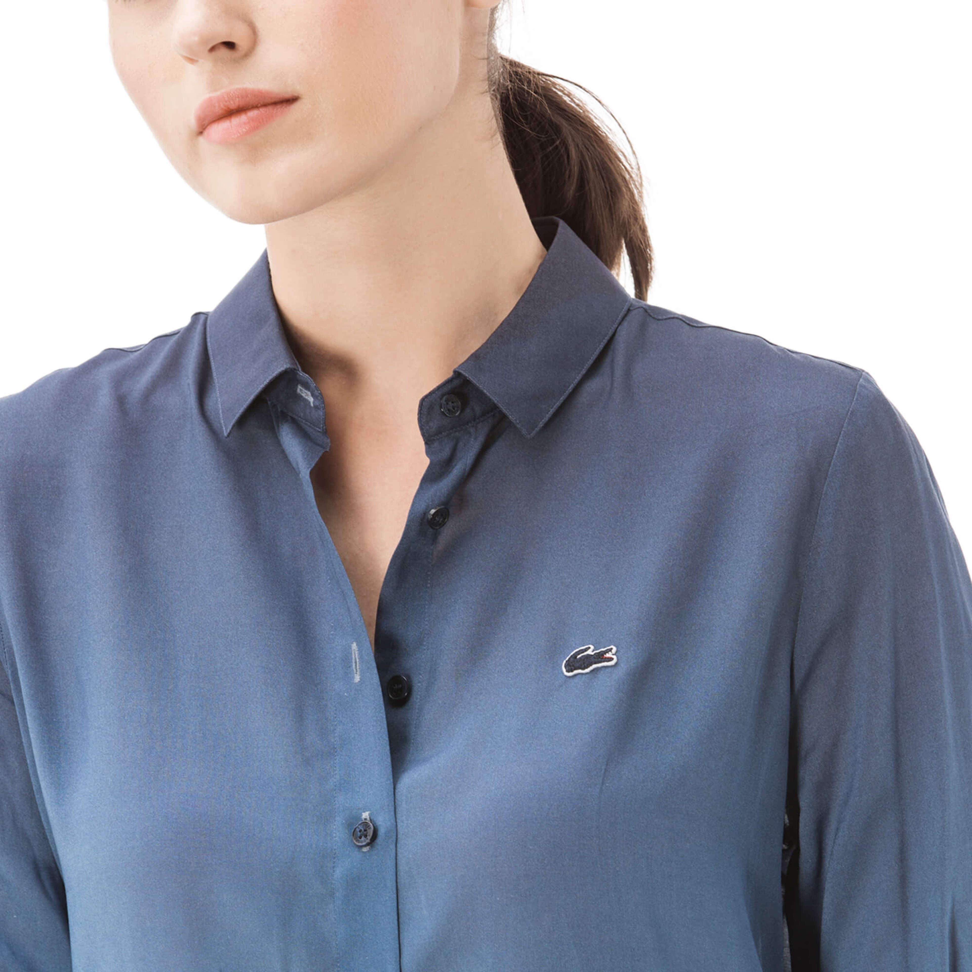 Lacoste Kadın Lacivert Uzun Kollu Gömlek