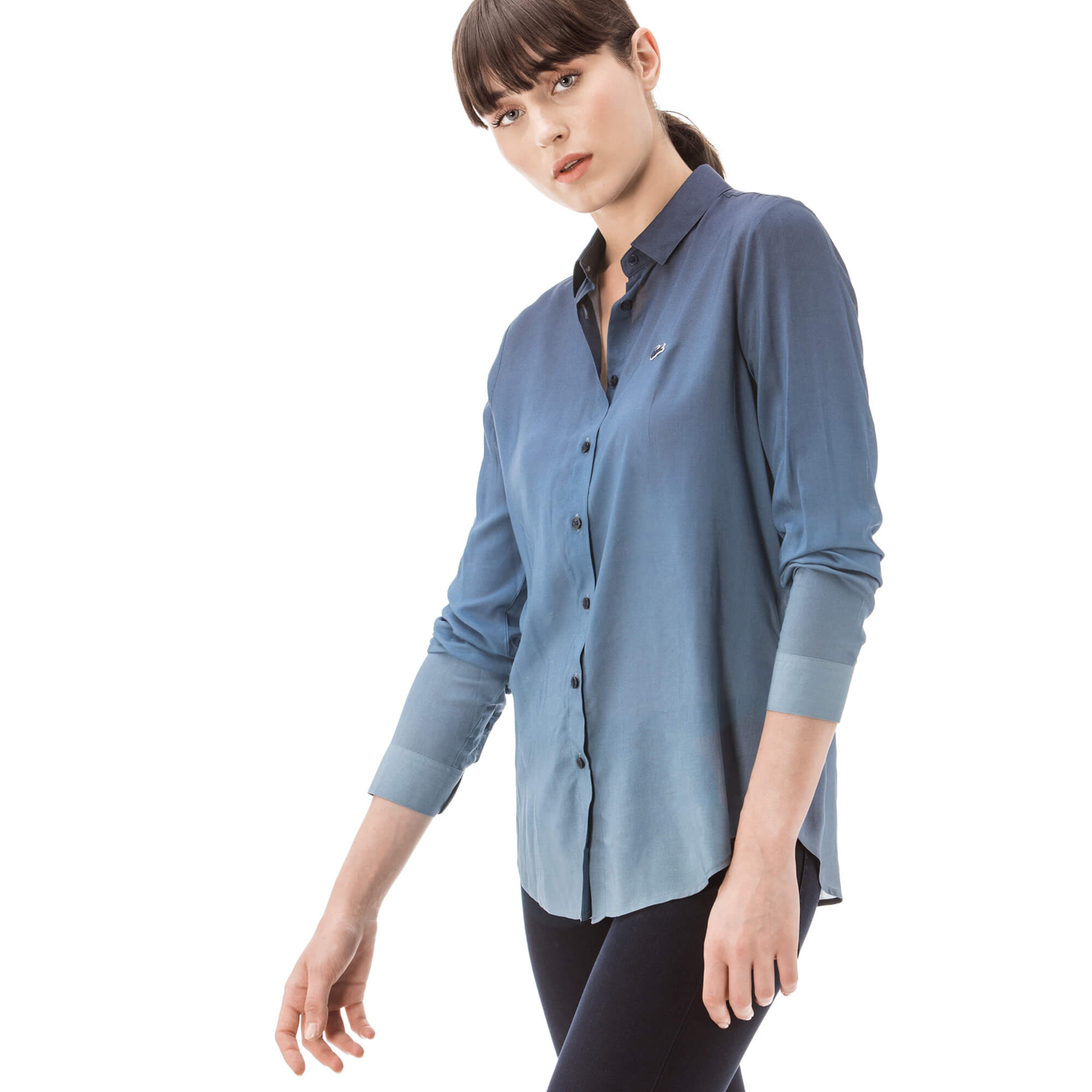 Lacoste Kadın Lacivert Uzun Kollu Gömlek