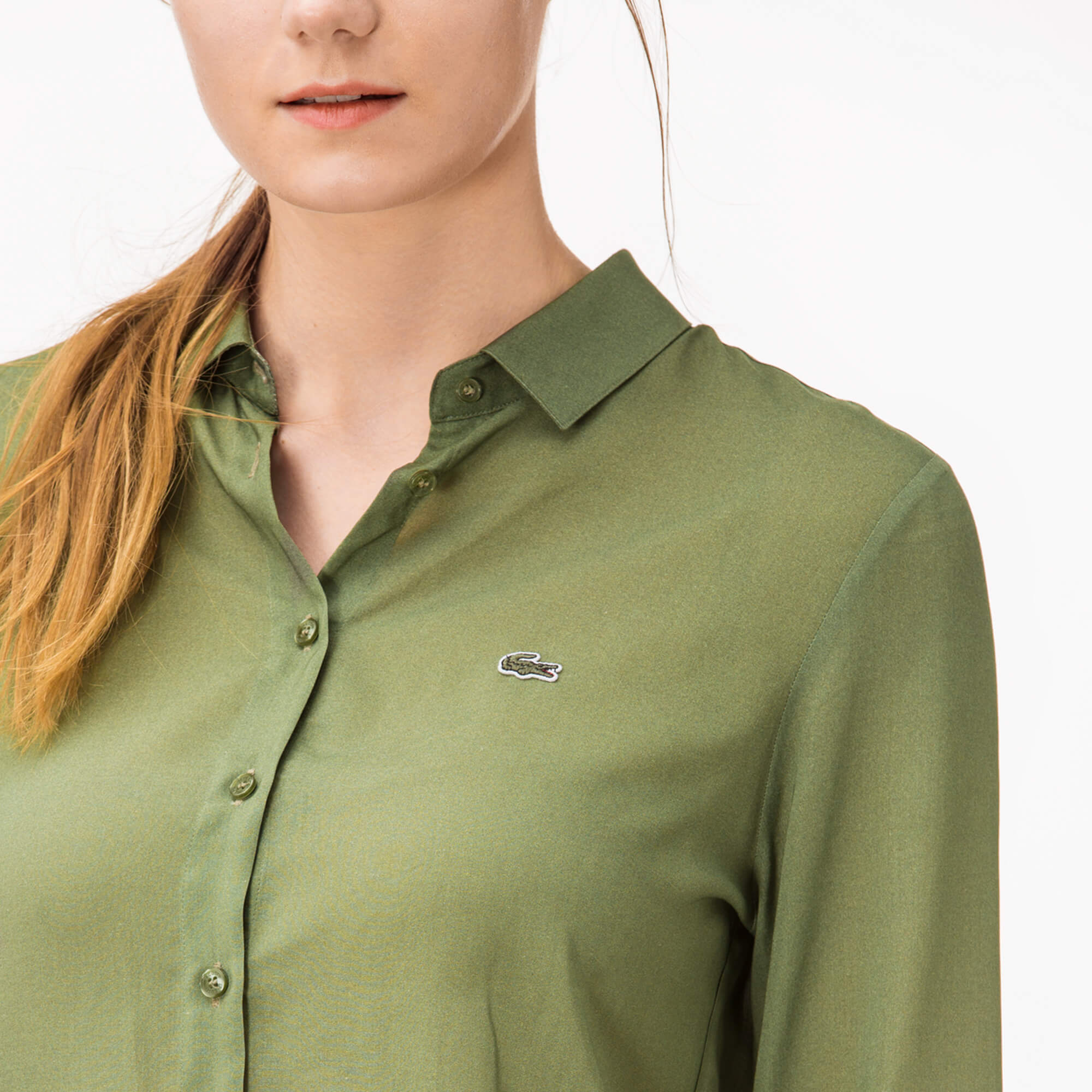 Lacoste Kadın Yeşil Uzun Kollu Gömlek