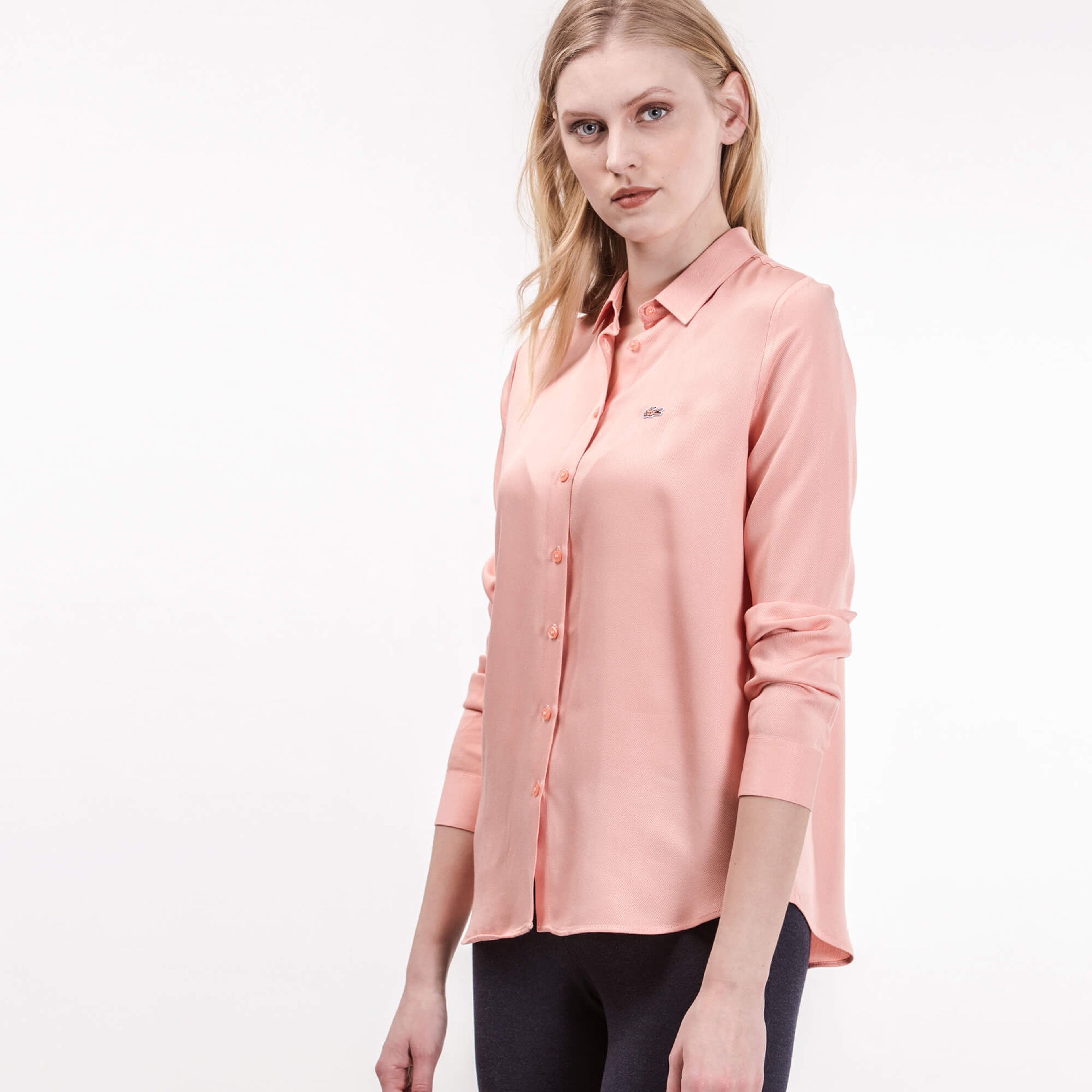 Lacoste Kadın Pembe Uzun Kollu Gömlek