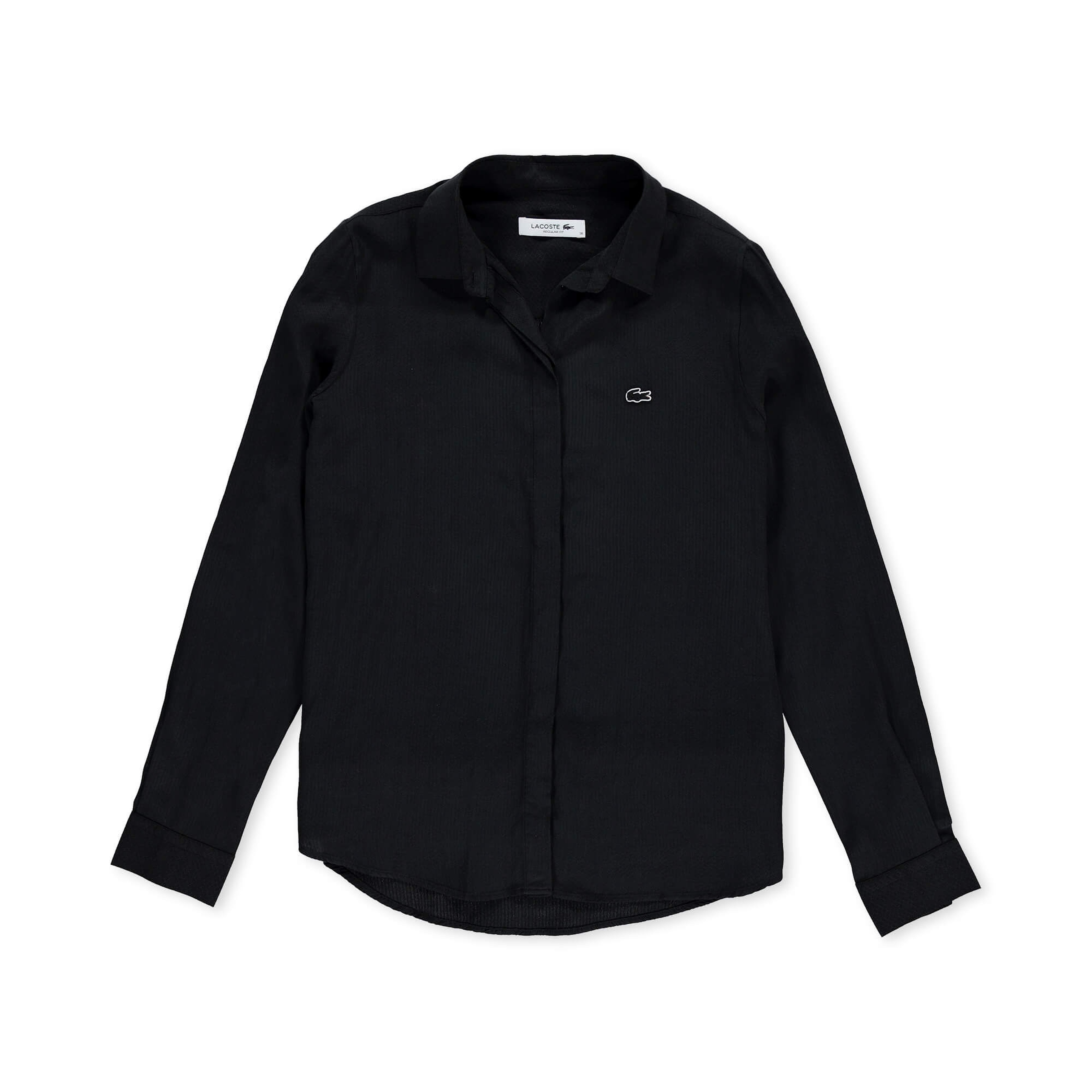 Lacoste Kadın Siyah Uzun Kollu Gömlek