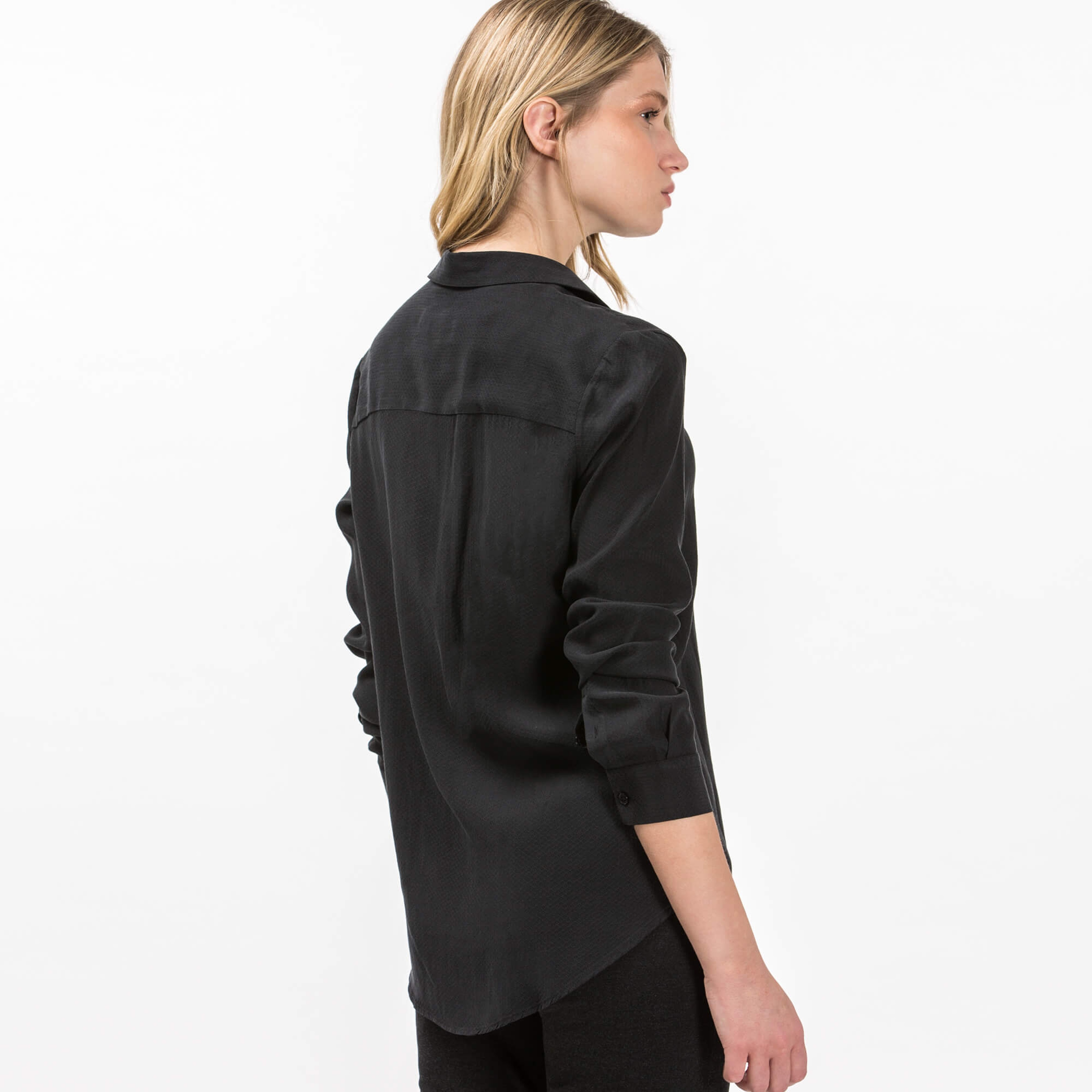 Lacoste Kadın Siyah Uzun Kollu Gömlek