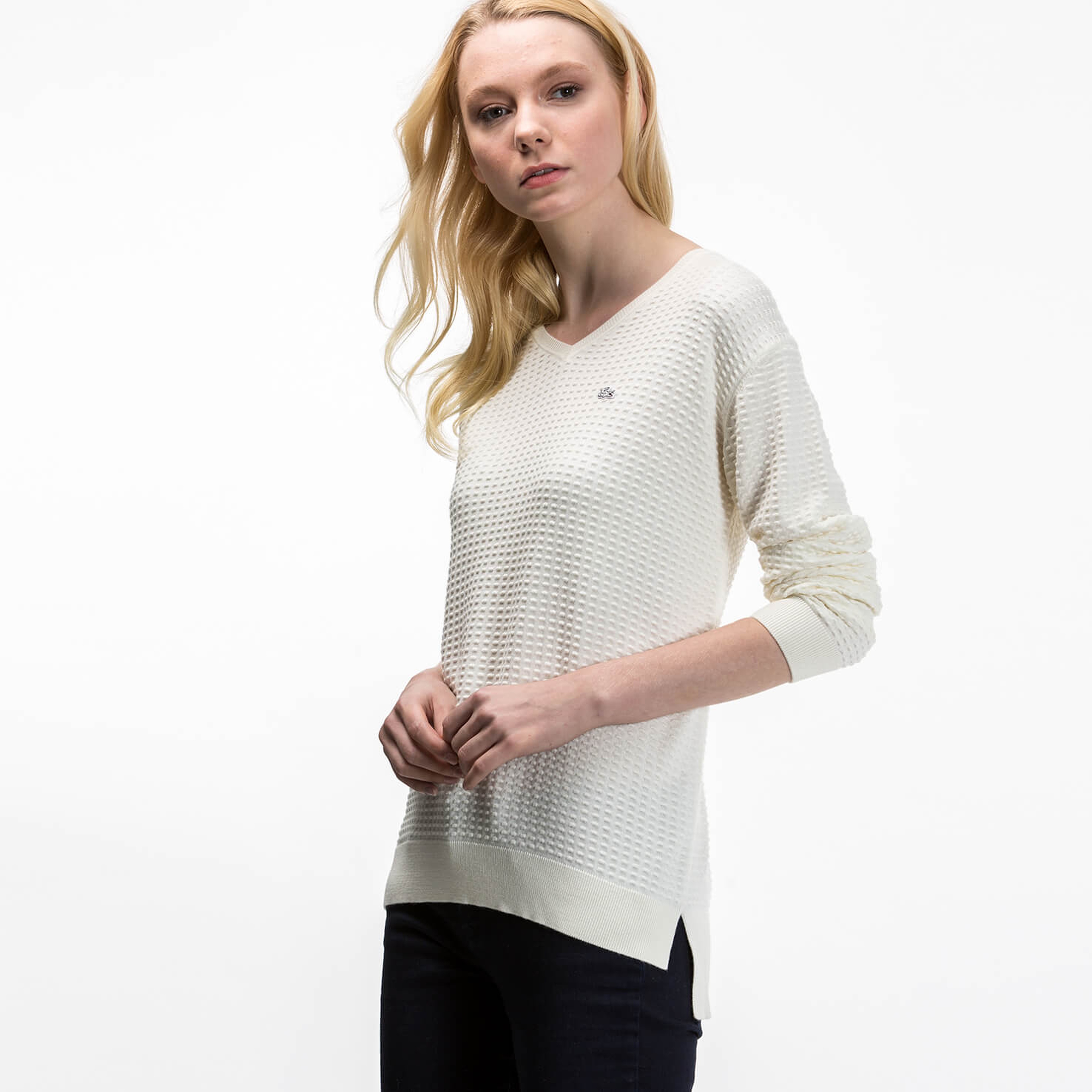 Lacoste Kadın Beyaz Triko