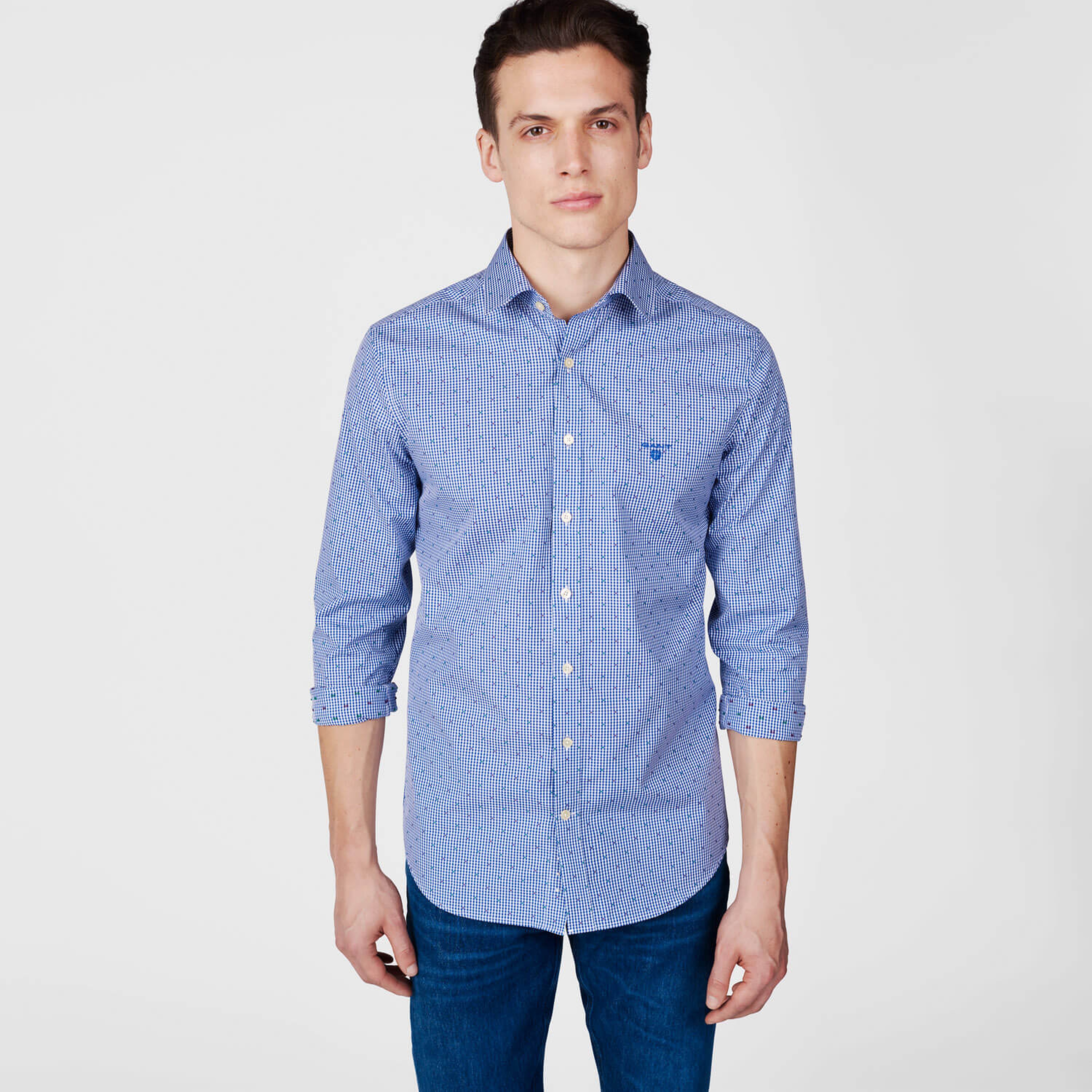 Gant Erkek Lacivert Uzun Kollu Ekstra Slim Fit Gömlek