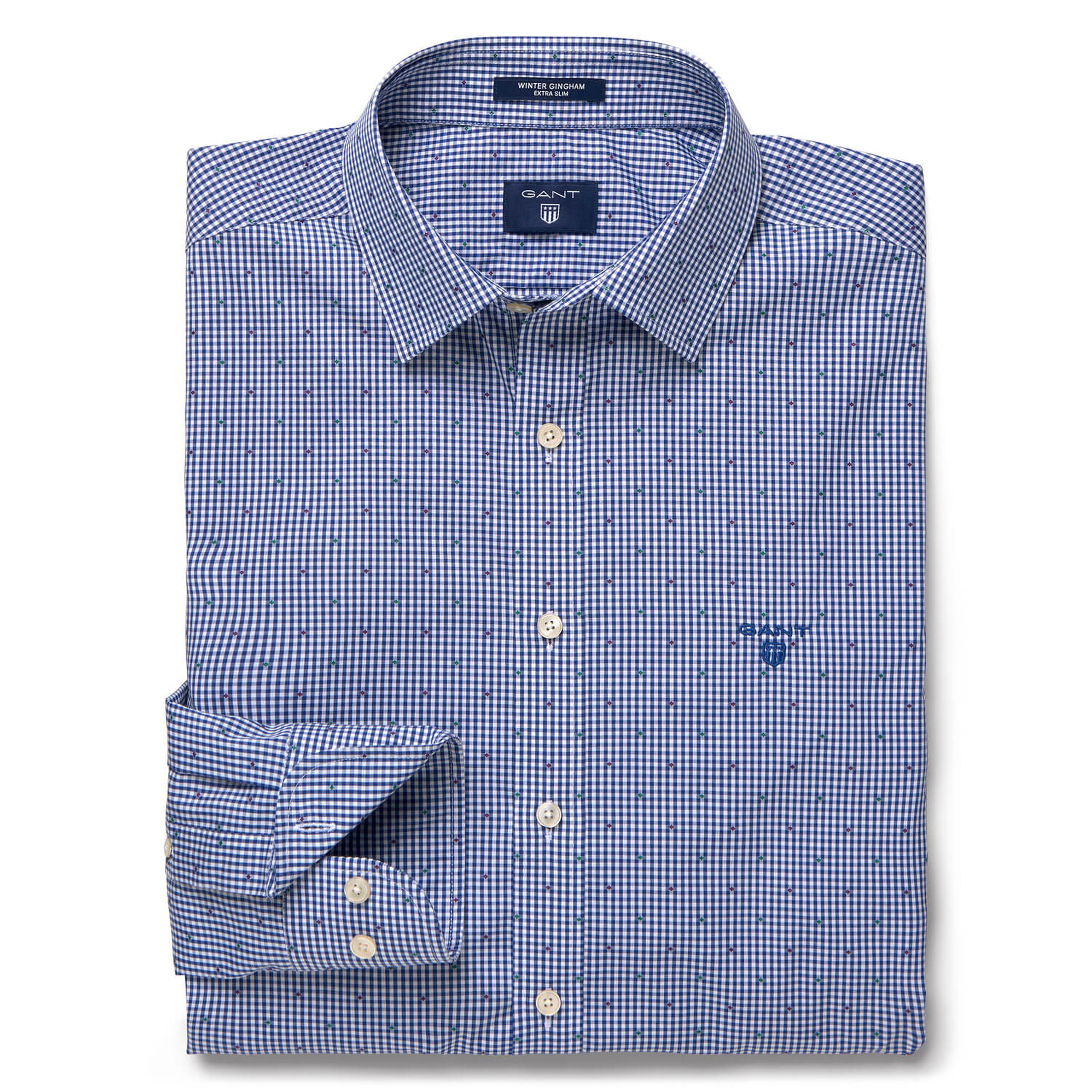 Gant Erkek Lacivert Uzun Kollu Ekstra Slim Fit Gömlek