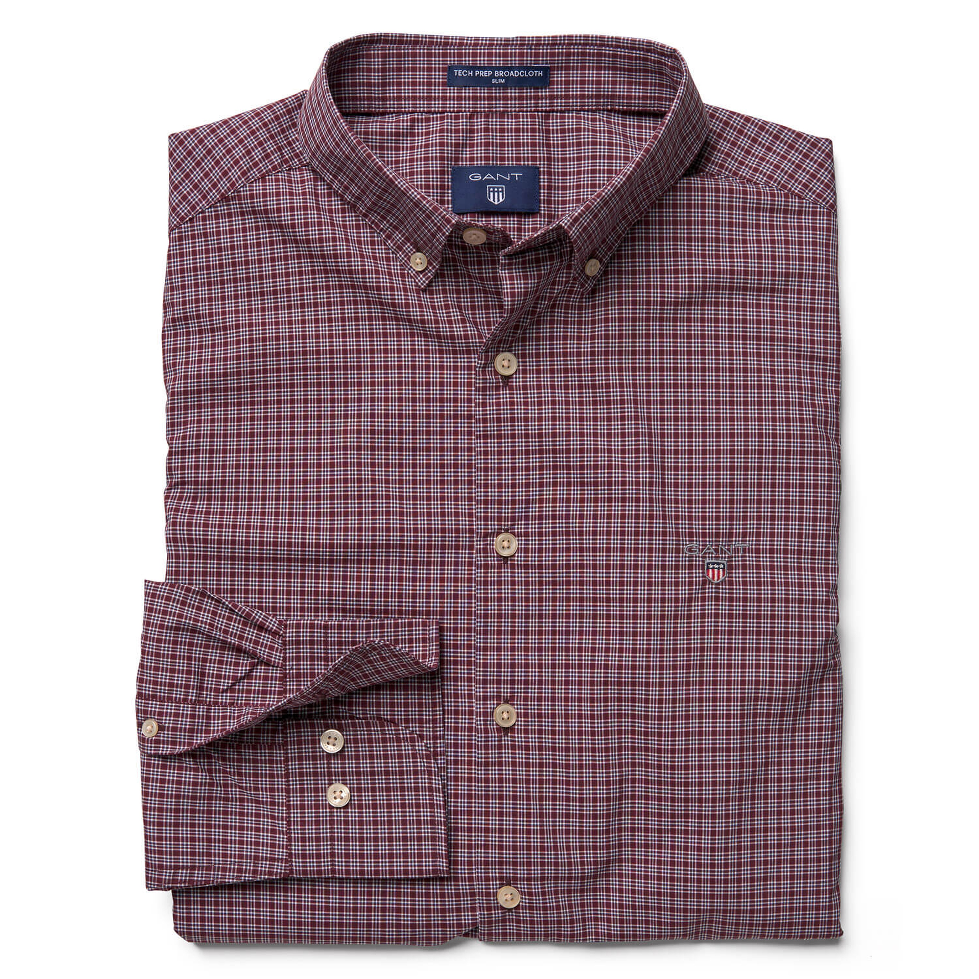 Gant Erkek Bordo Uzun Kollu Slim Fit Gömlek