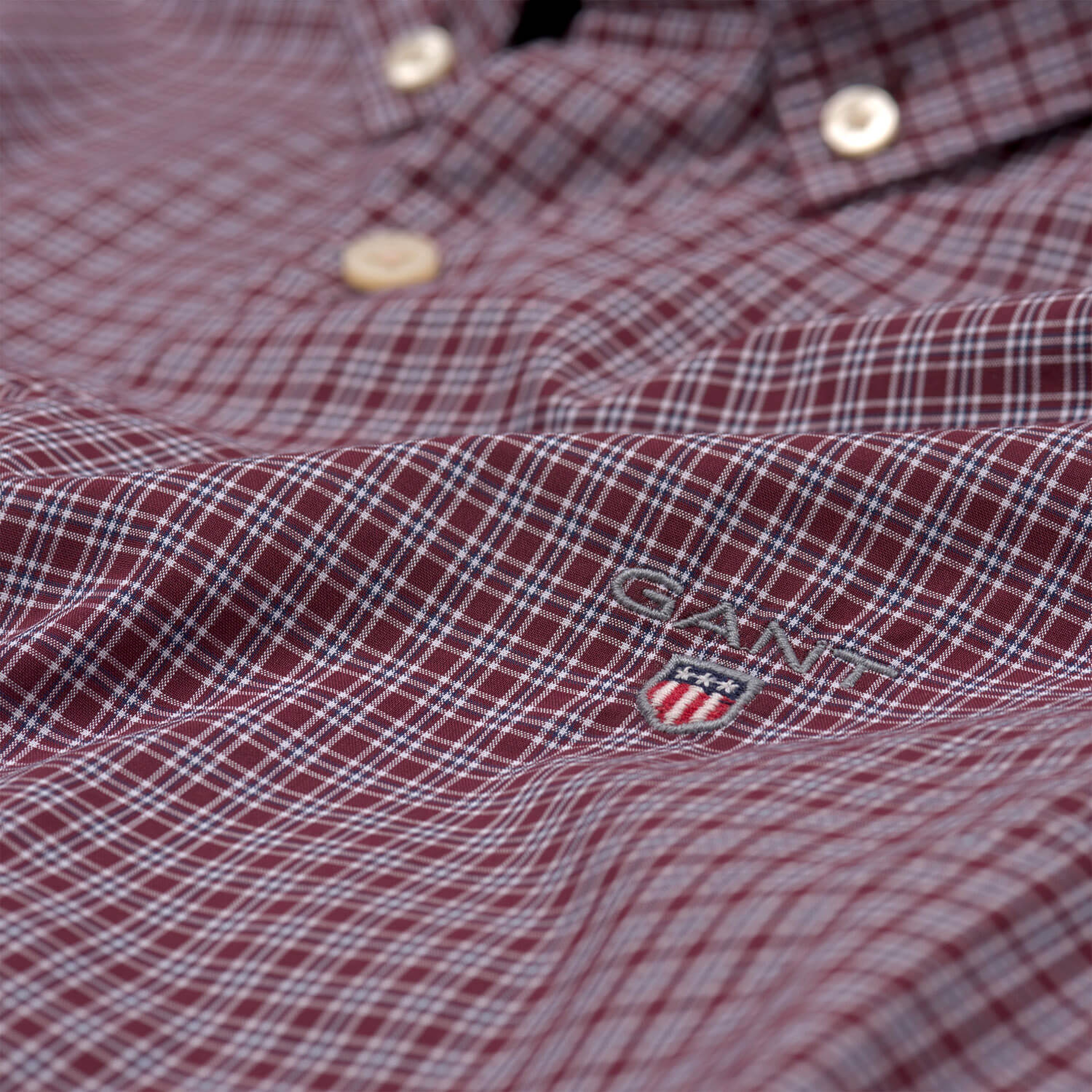 Gant Erkek Bordo Uzun Kollu Slim Fit Gömlek