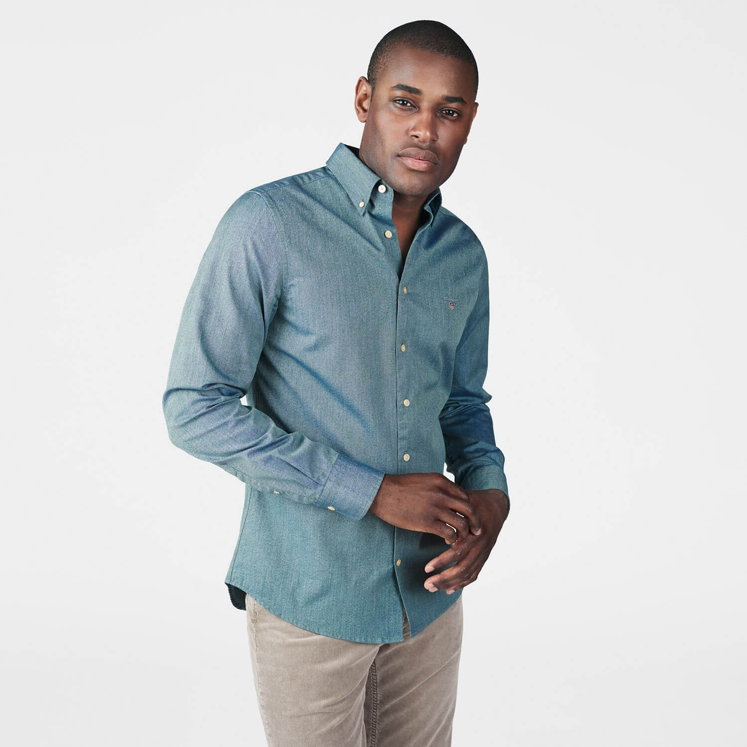 Gant Erkek Yeşil Uzun Kollu Slim Fit Gömlek