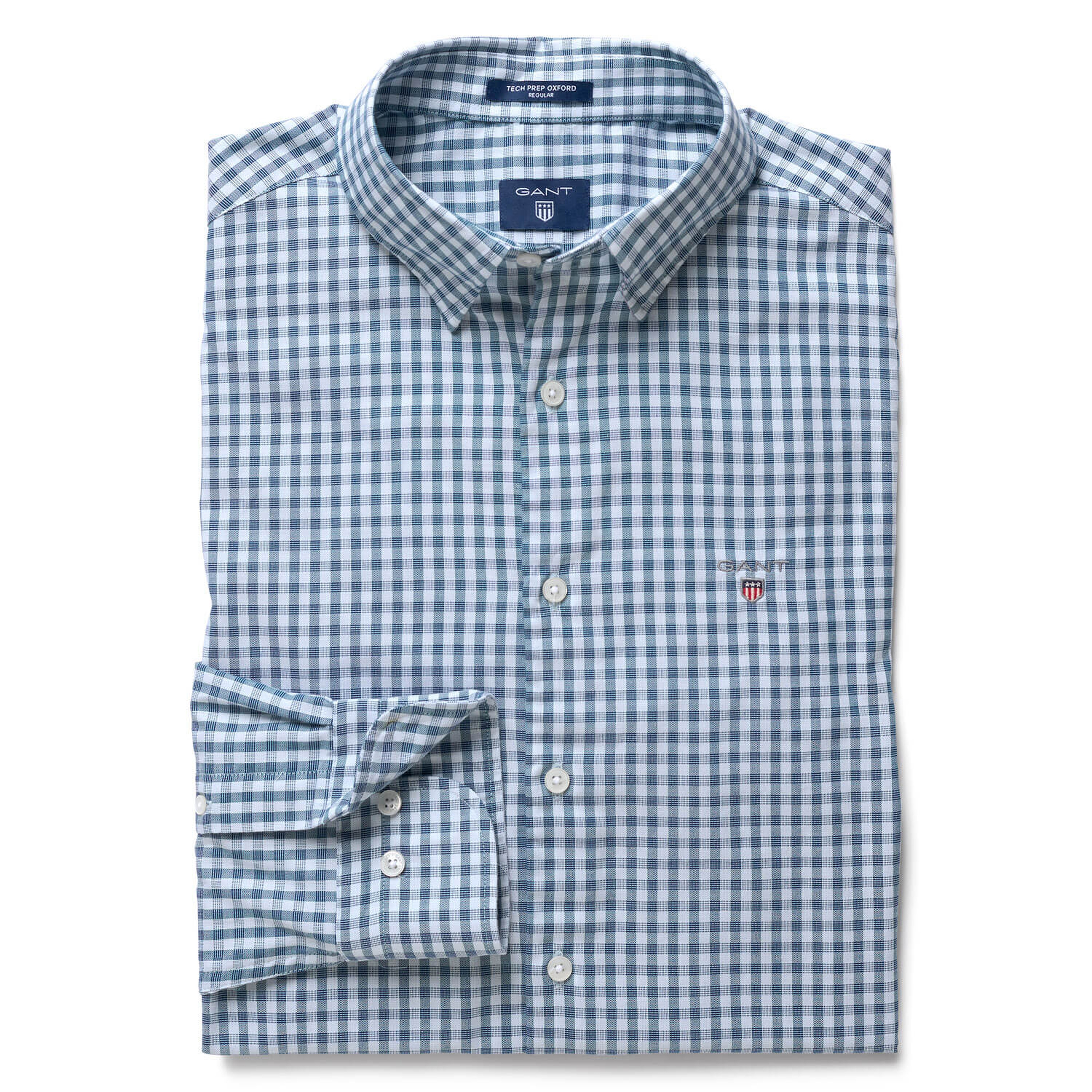 Gant Erkek Yeşil Kareli Tech Prep Oxford Gömlek