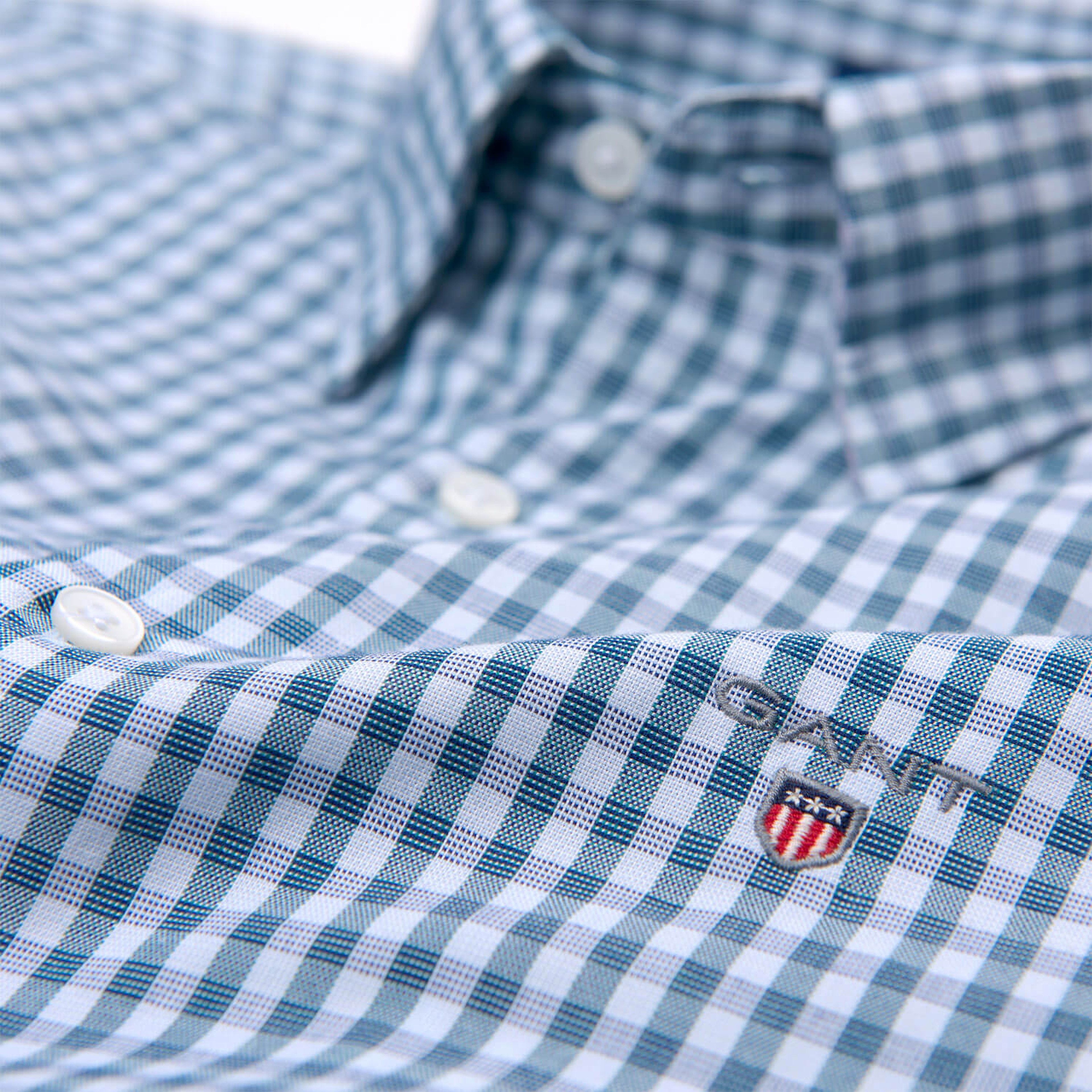 Gant Erkek Yeşil Kareli Tech Prep Oxford Gömlek