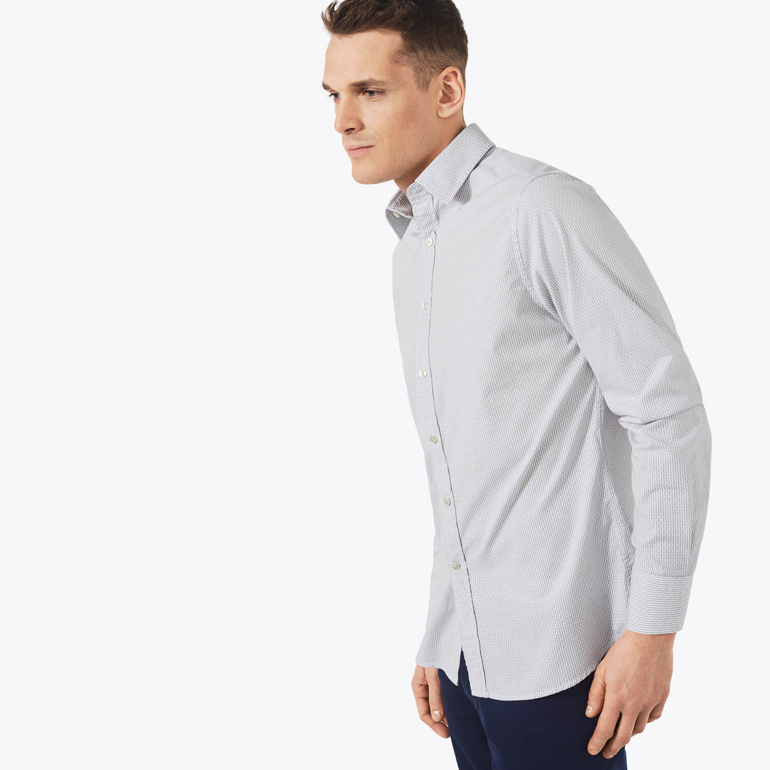 Gant Erkek Gri Uzun Kollu Slim Fit Gömlek