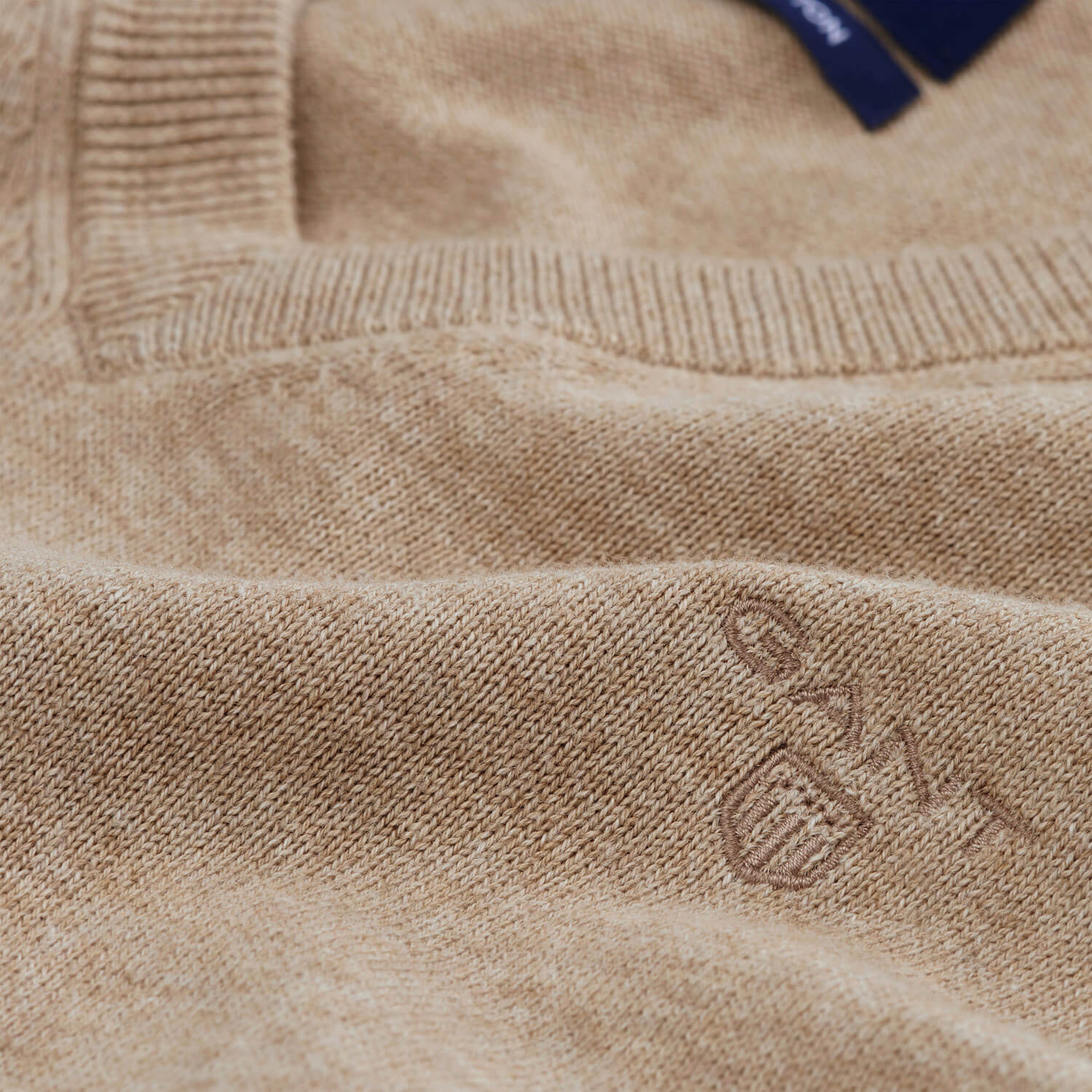 Gant Erkek Bej V Yaka Triko