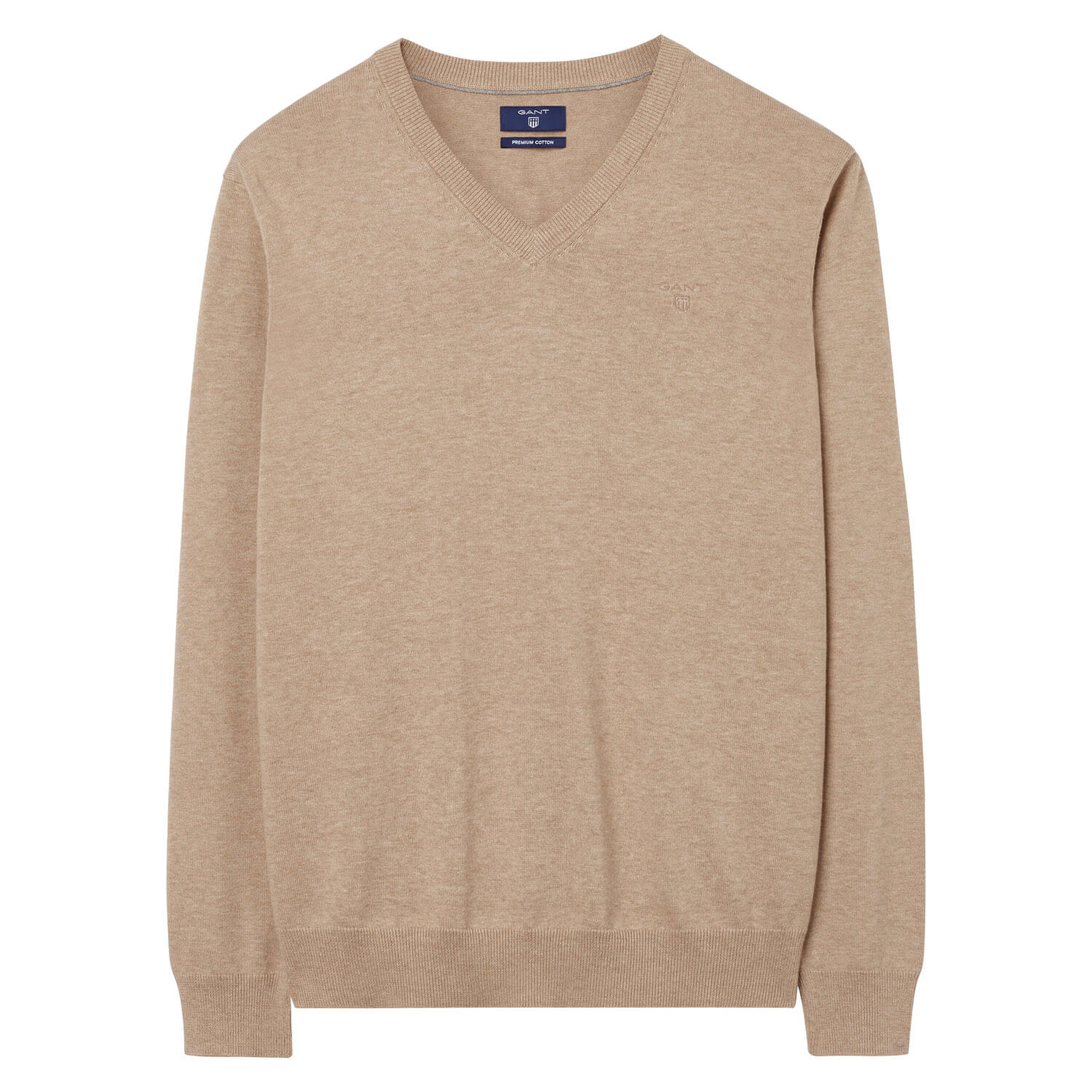 Gant Erkek Bej V Yaka Triko