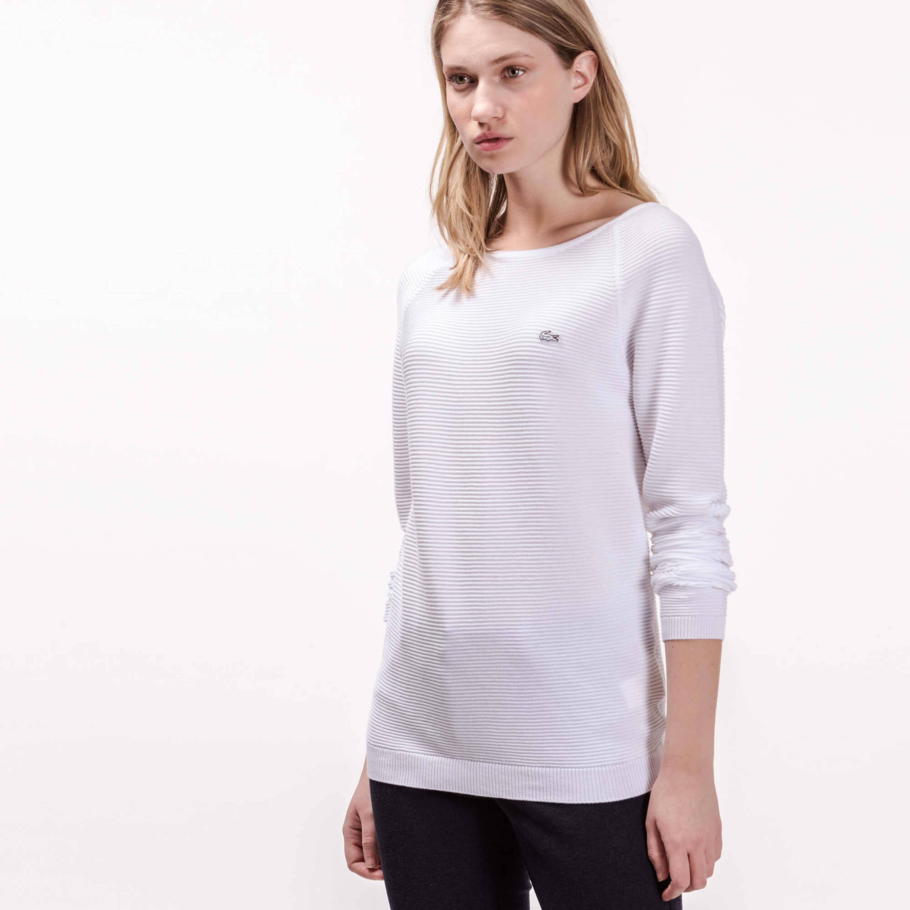 Lacoste Kadın Beyaz Triko