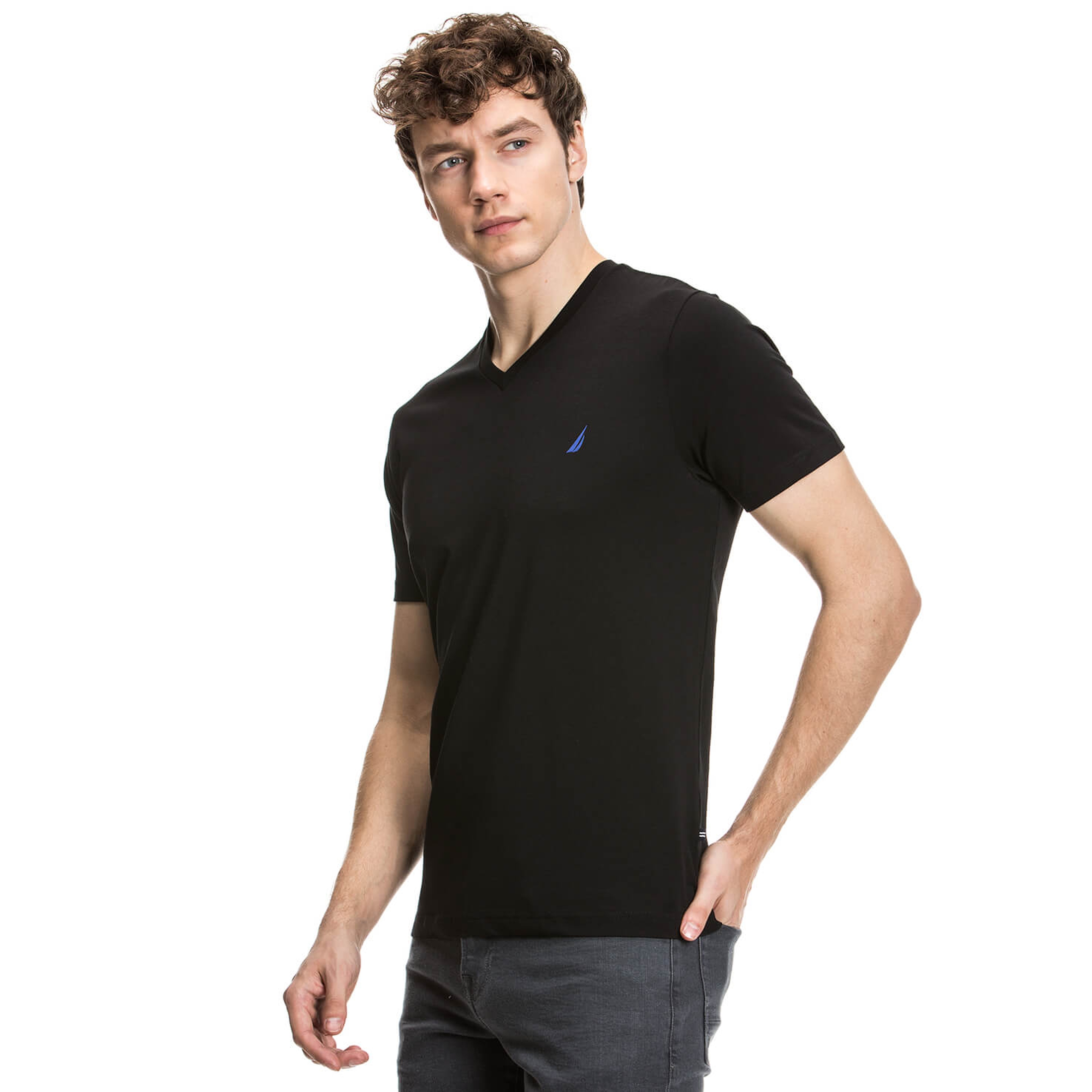 Nautica Erkek Siyah Kısa Kollu Slim Fit T-Shirt