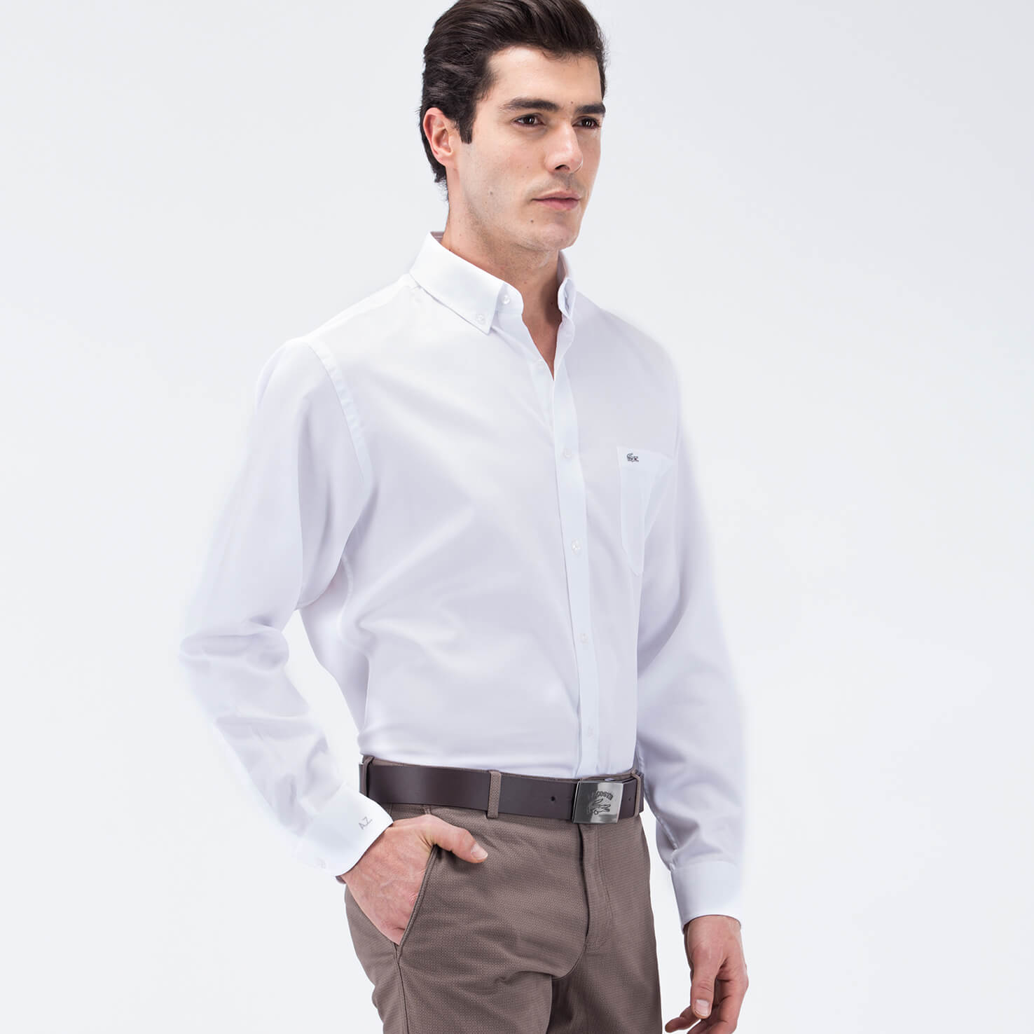 Lacoste Erkek Beyaz Regular Fit Uzun Kollu Gömlek