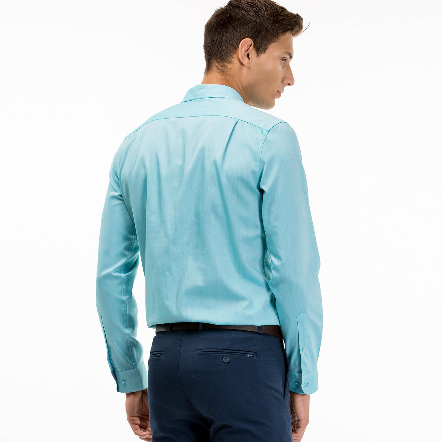 Lacoste Erkek Mavi Slim Fit Uzun Kollu Gömlek