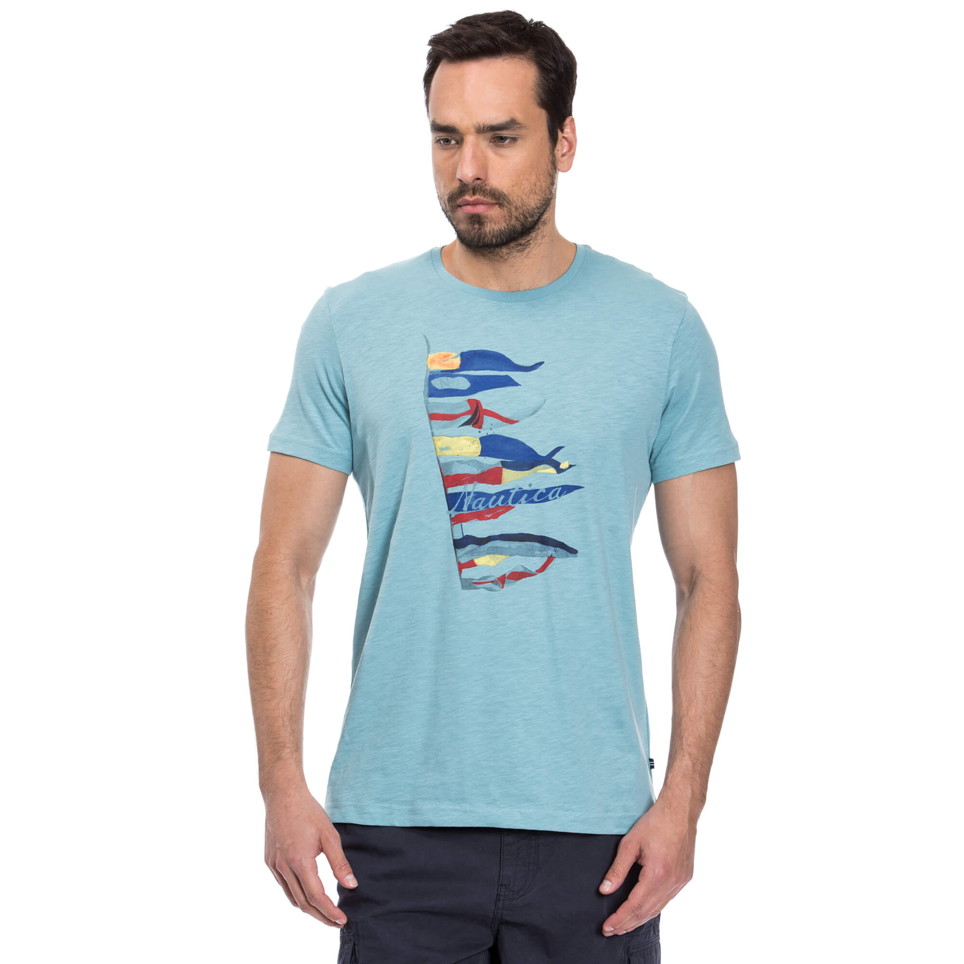 Nautica Erkek Mavi Slim Fit T-Shirt