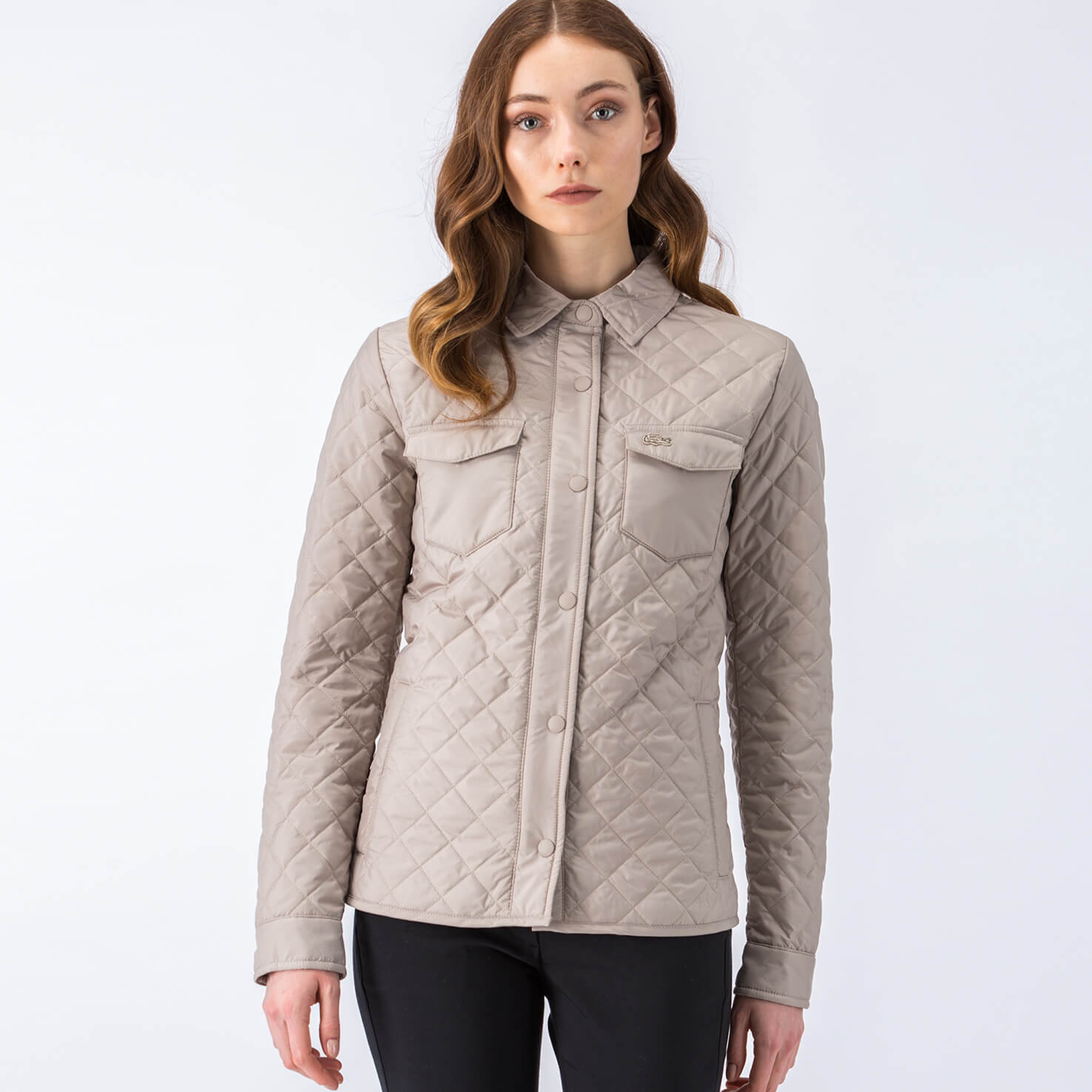 Lacoste Bej Rengi Kapitone Kadın Mont