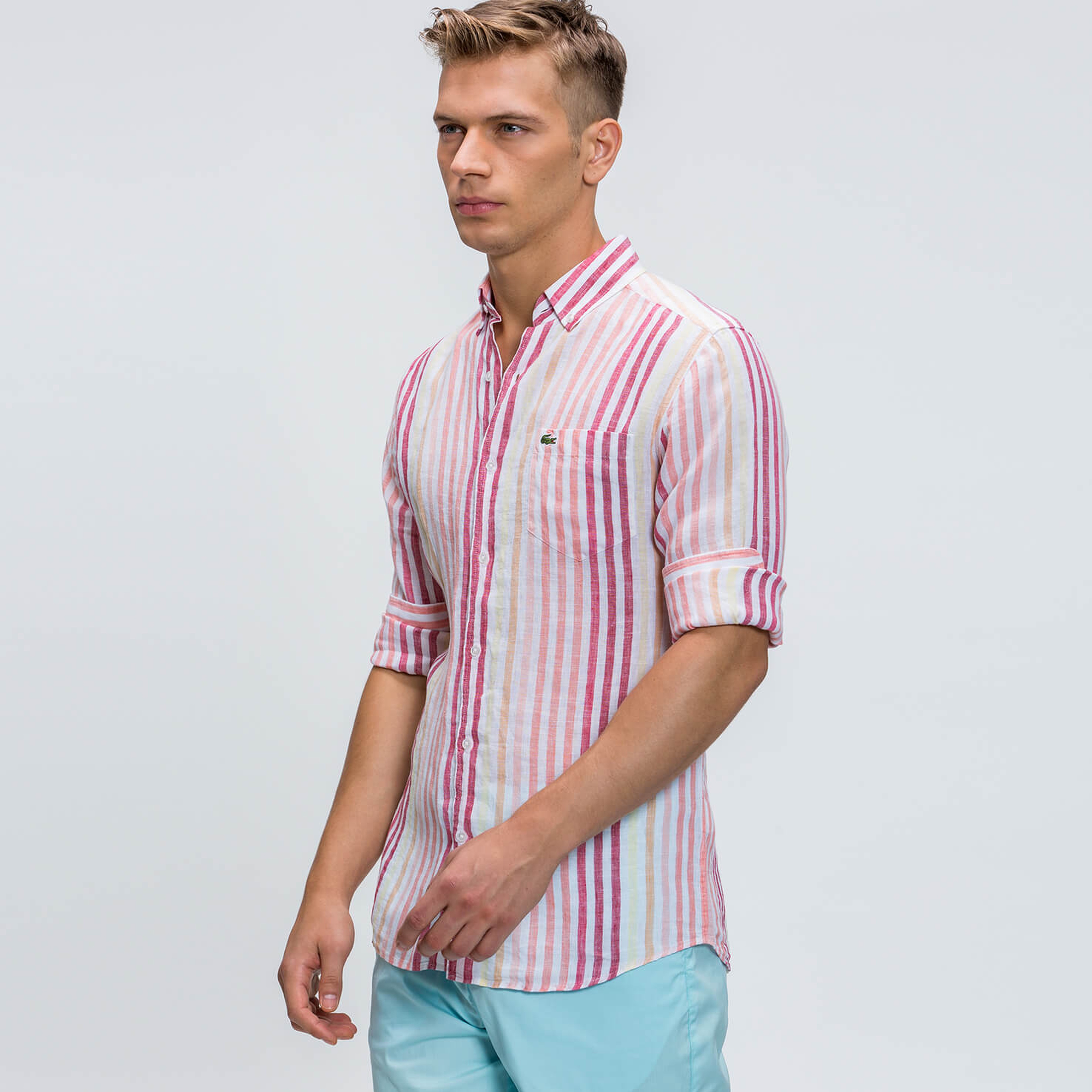 Lacoste Erkek Pembe Uzun Kollu Regular Fit Gömlek