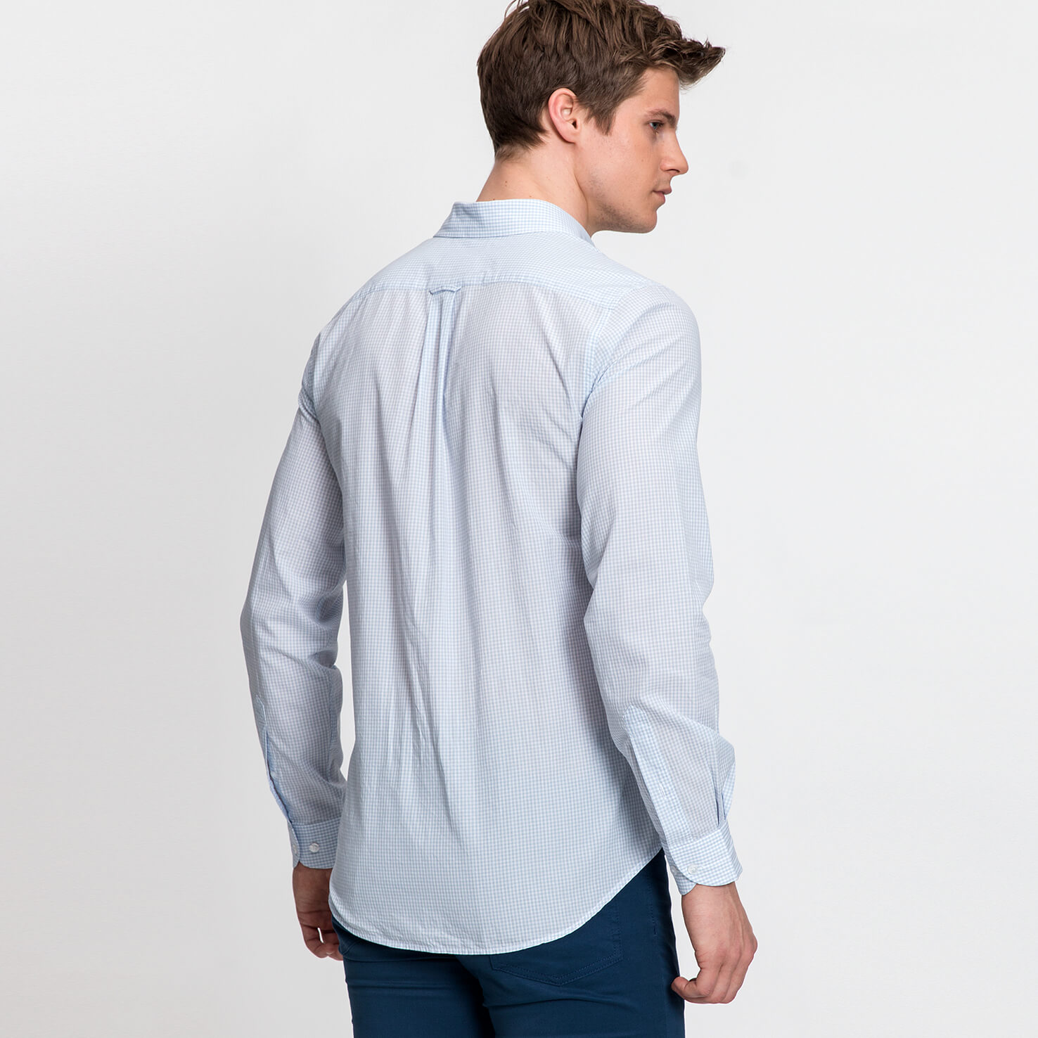 Lacoste Erkek Mavi Uzun Kollu Gömlek