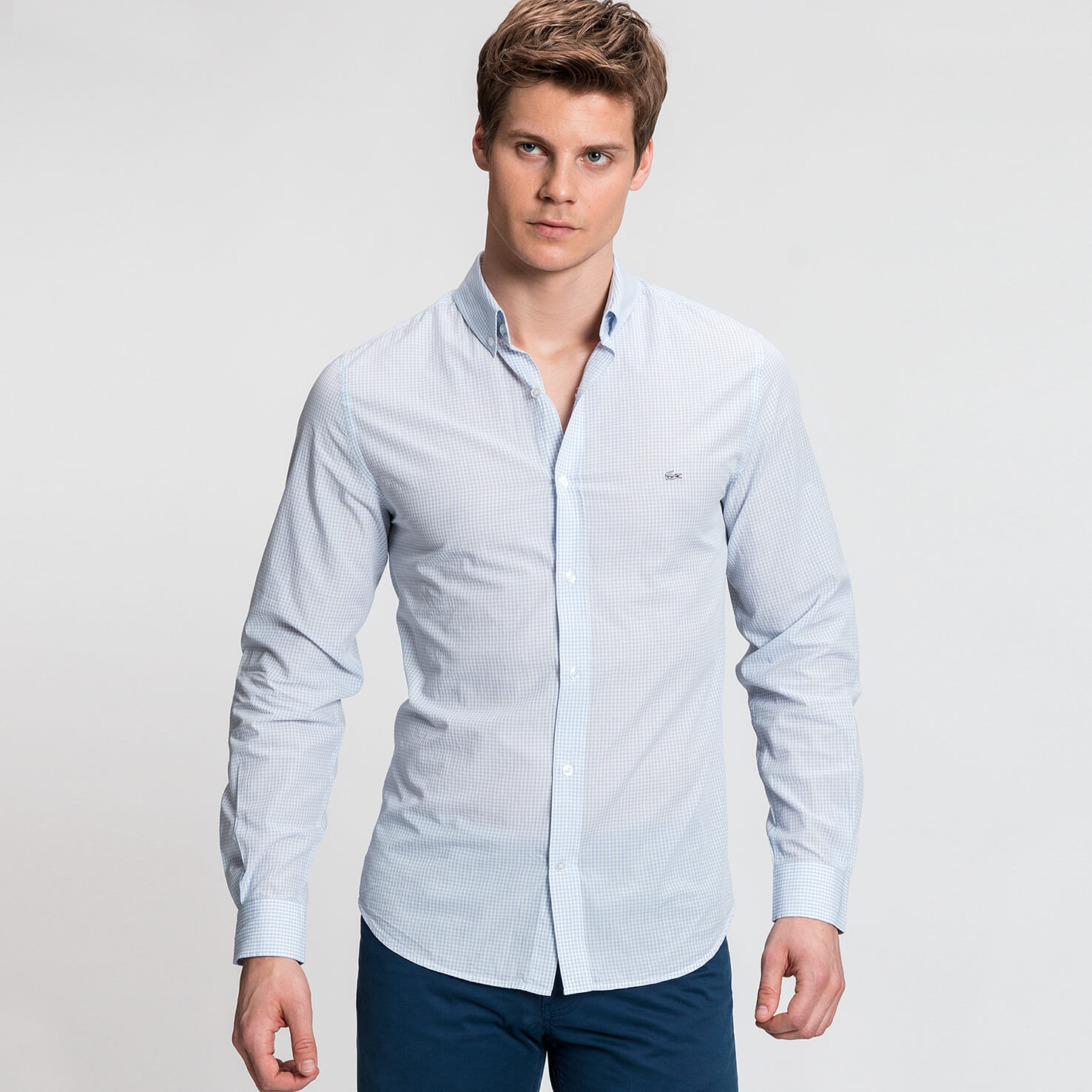 Lacoste Erkek Mavi Uzun Kollu Gömlek