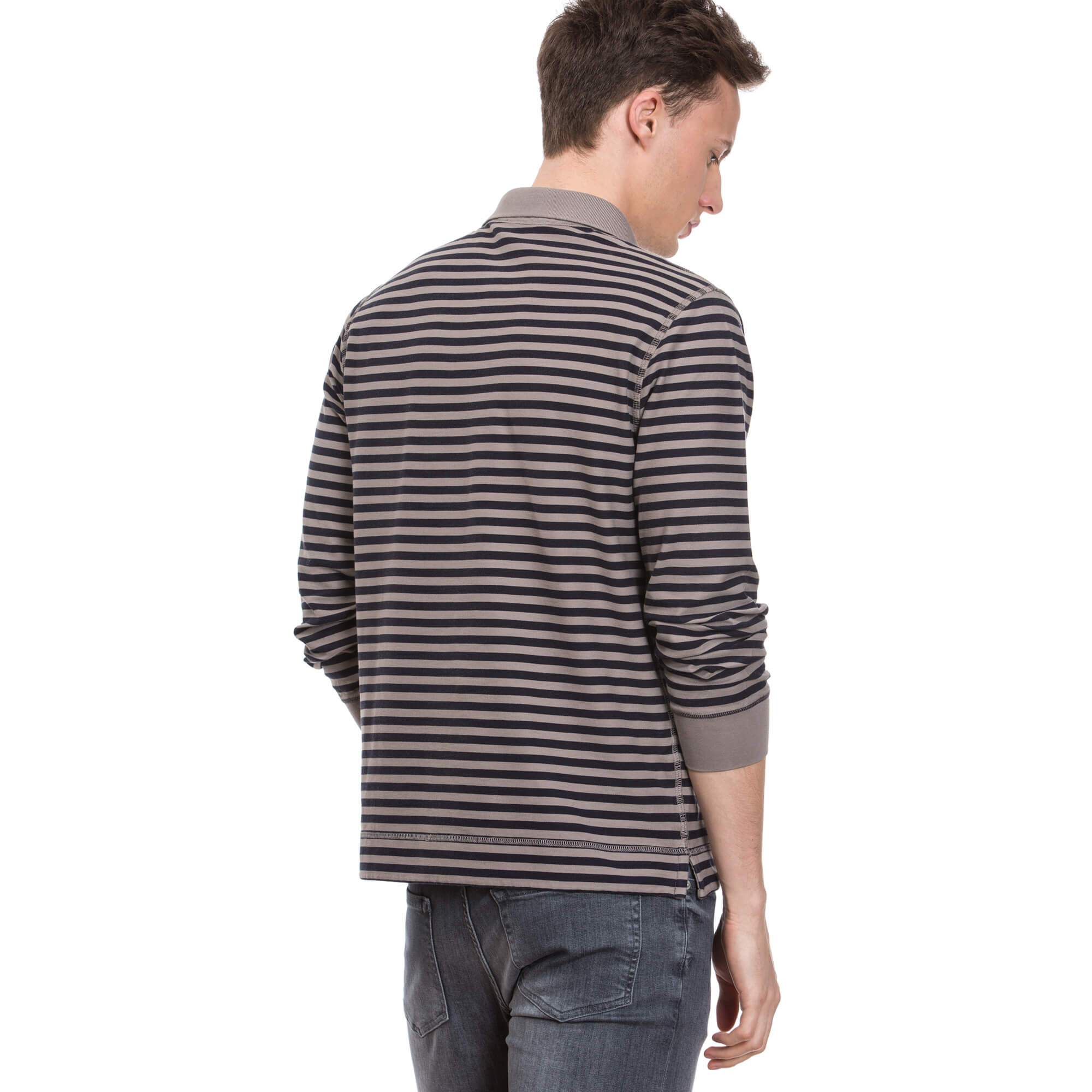 Nautica Erkek Gri Uzun Kollu Slim Fit Polo