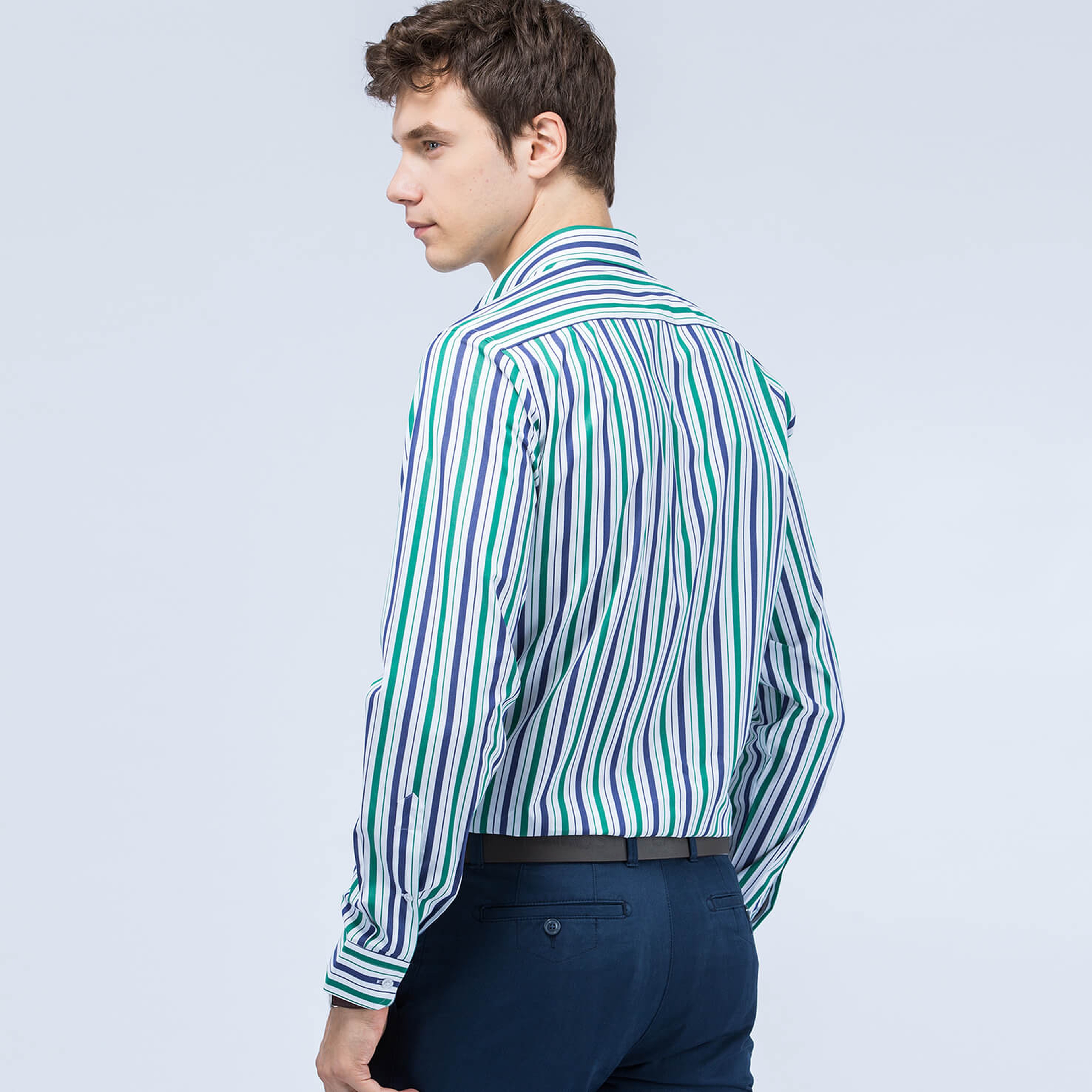 Lacoste Yeşil Çizgili Erkek Gömlek