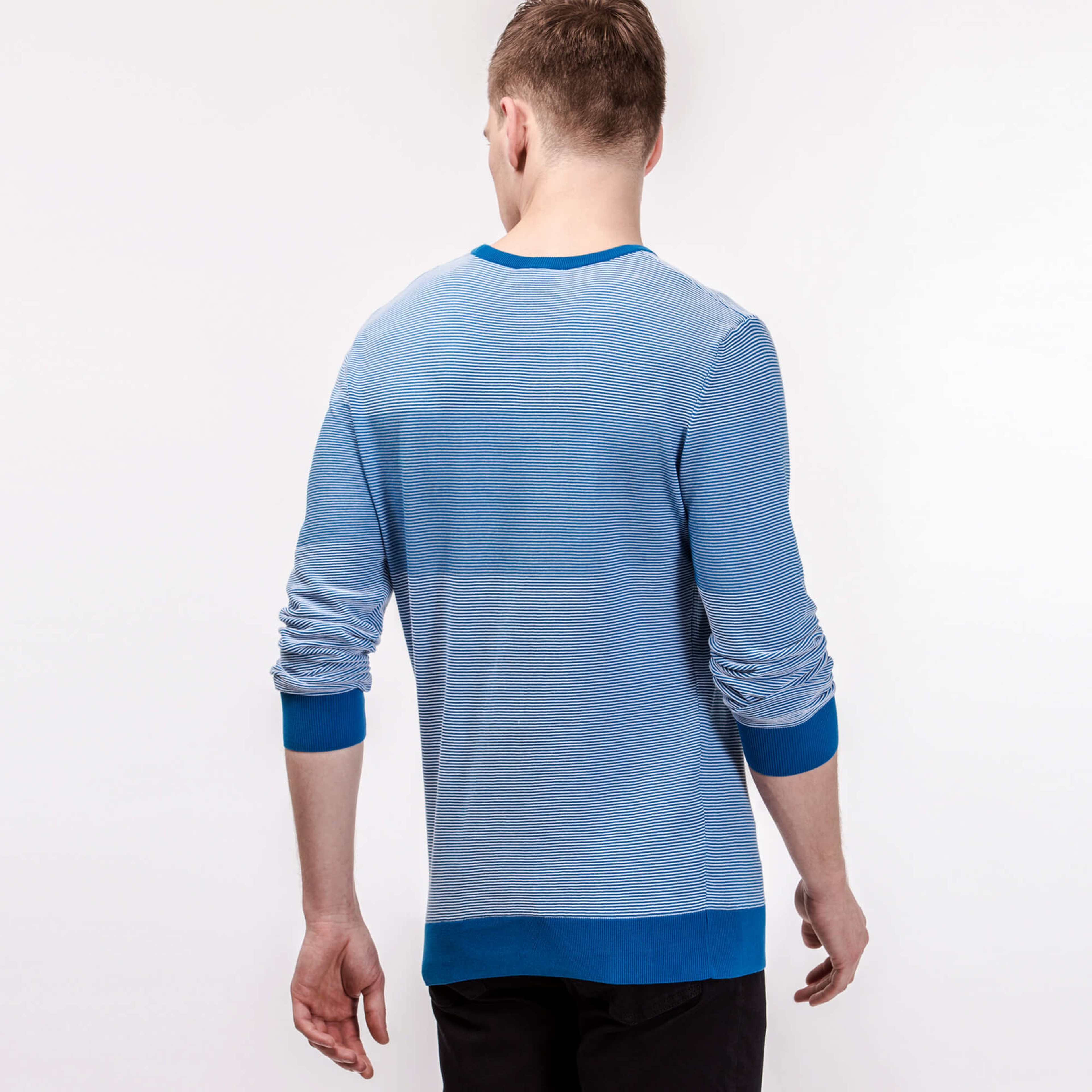 Lacoste Erkek Mavi Çizgili Triko