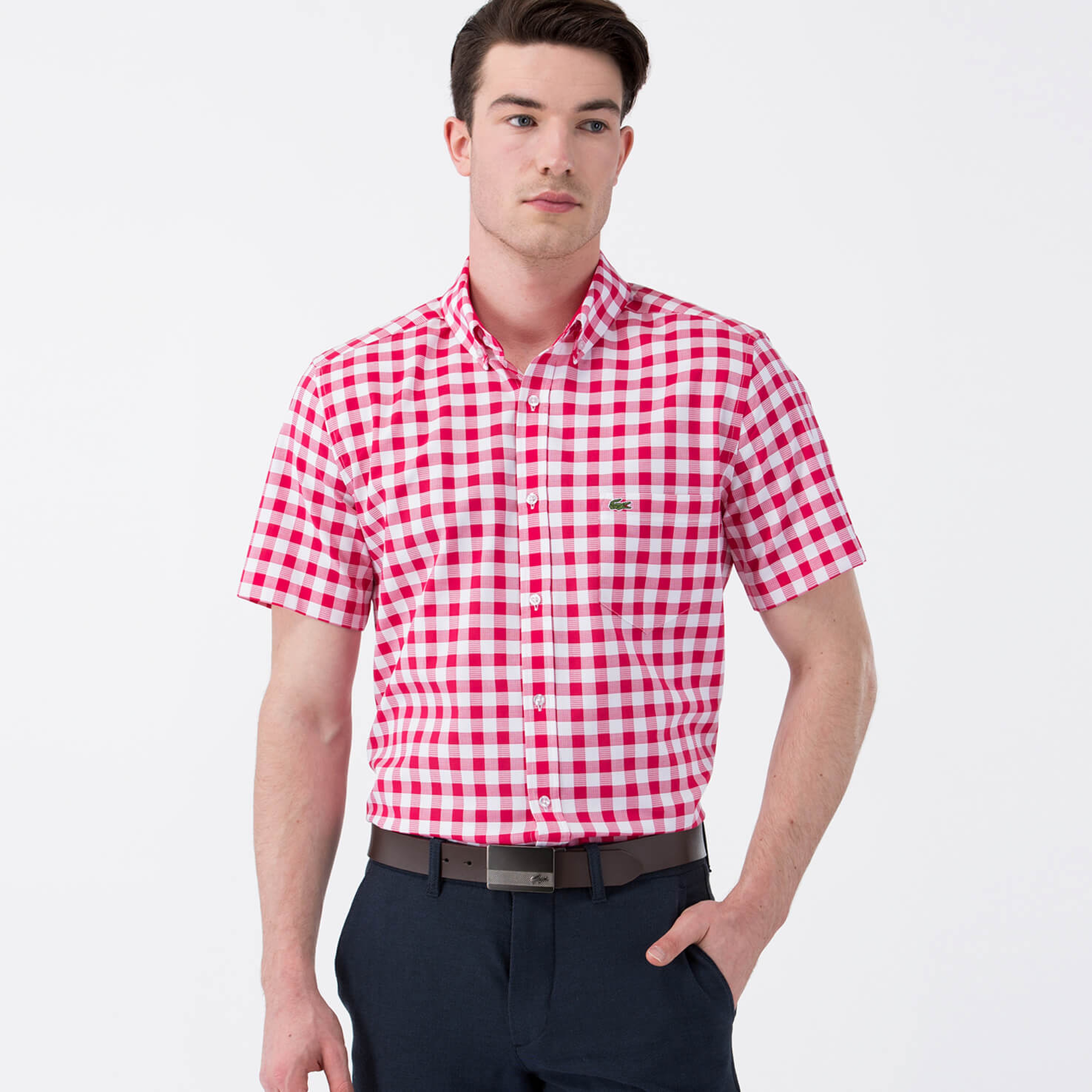 Lacoste Erkek Kırmızı Regular Fit Kısa Kollu Gömlek