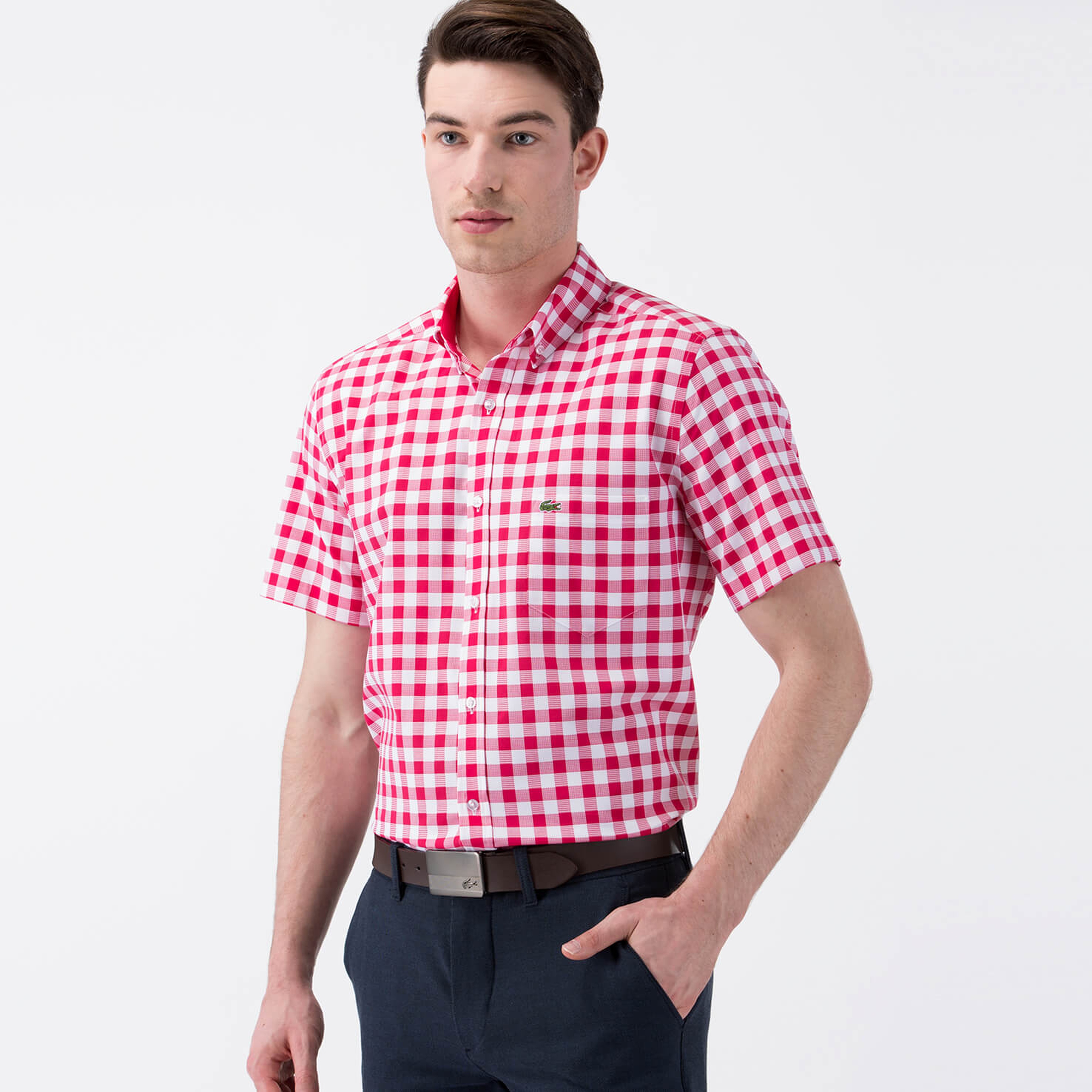 Lacoste Erkek Kırmızı Regular Fit Kısa Kollu Gömlek