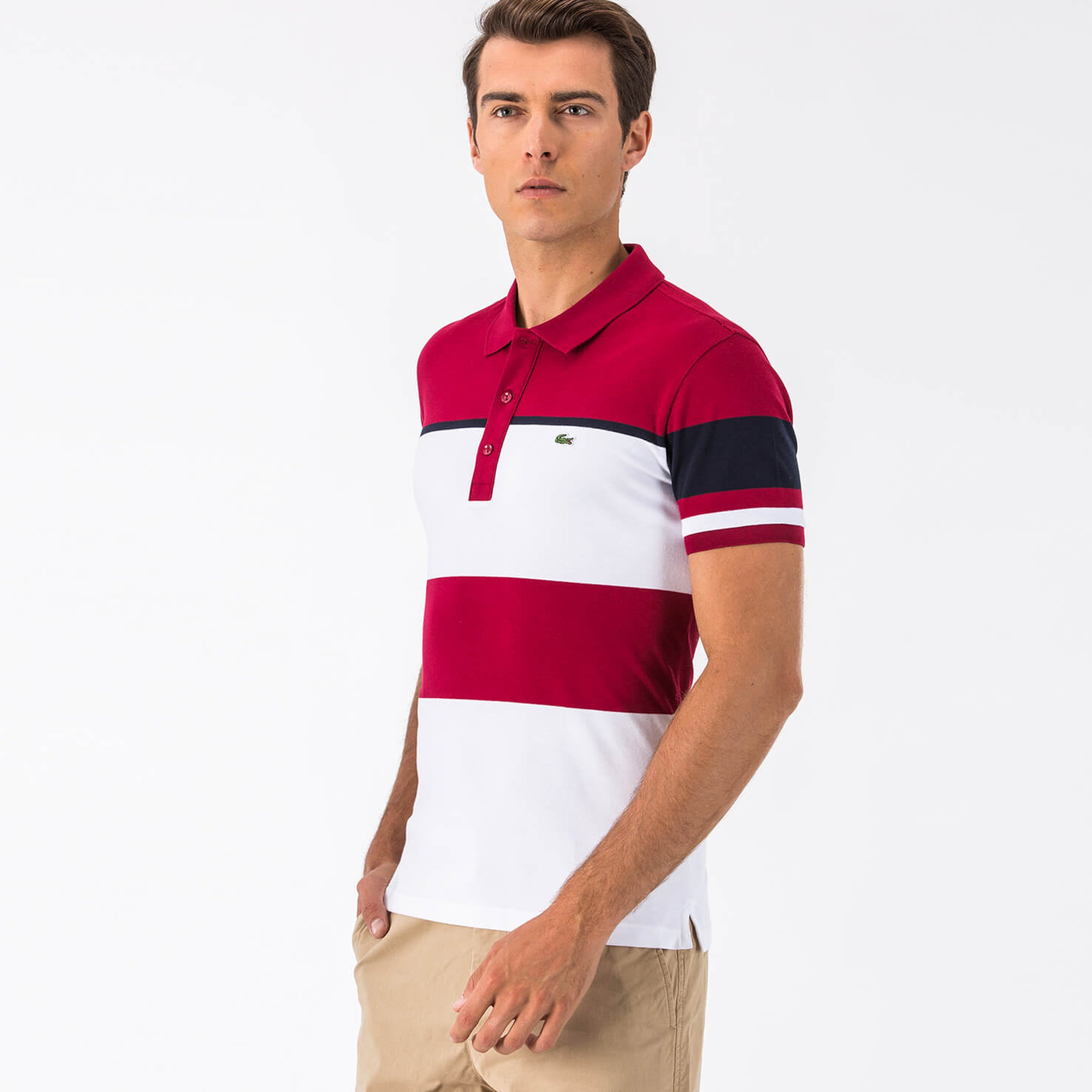 Lacoste Bordo Kısa Kollu Erkek Polo