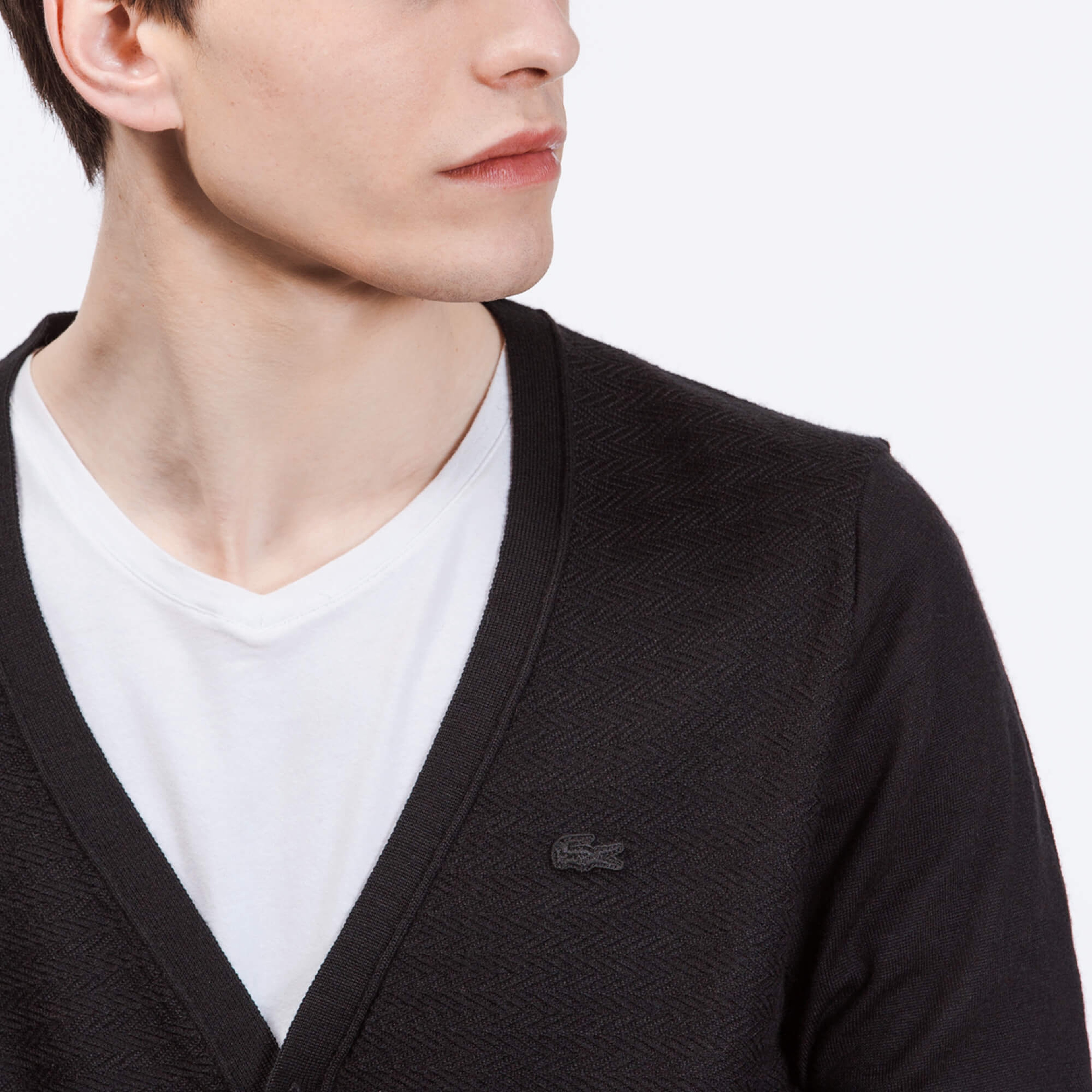 Lacoste Erkek Siyah Triko Hırka