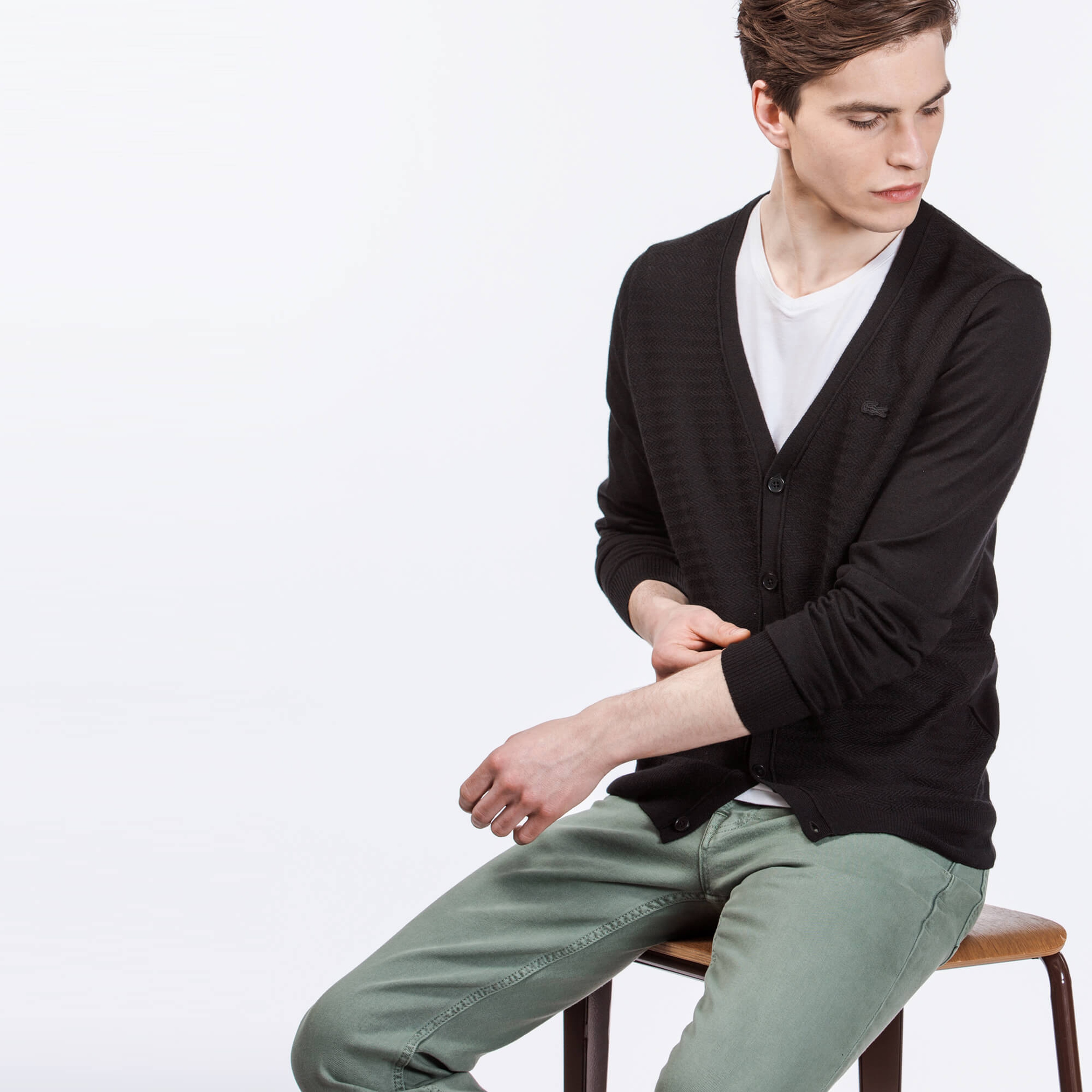 Lacoste Erkek Siyah Triko Hırka