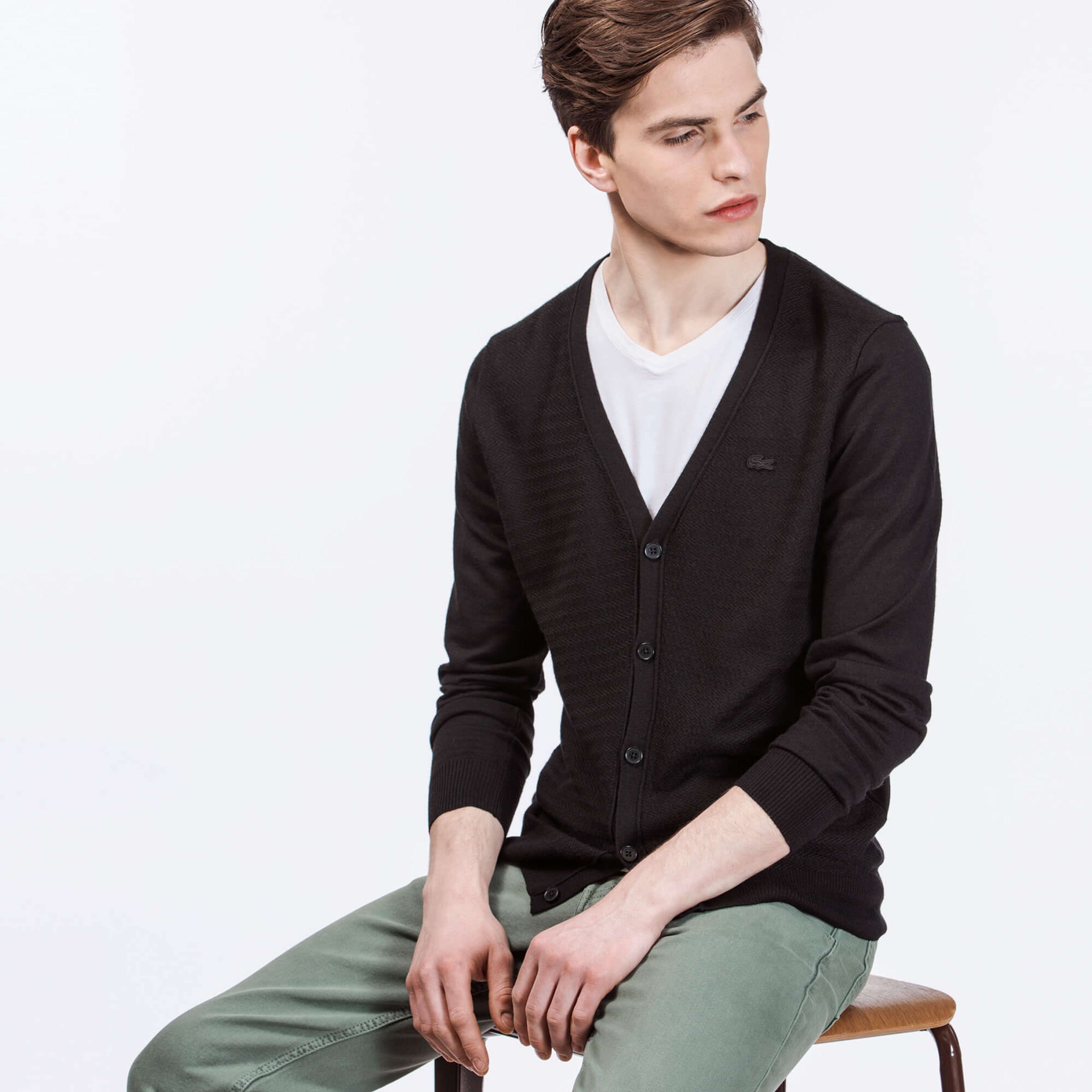 Lacoste Erkek Siyah Triko Hırka