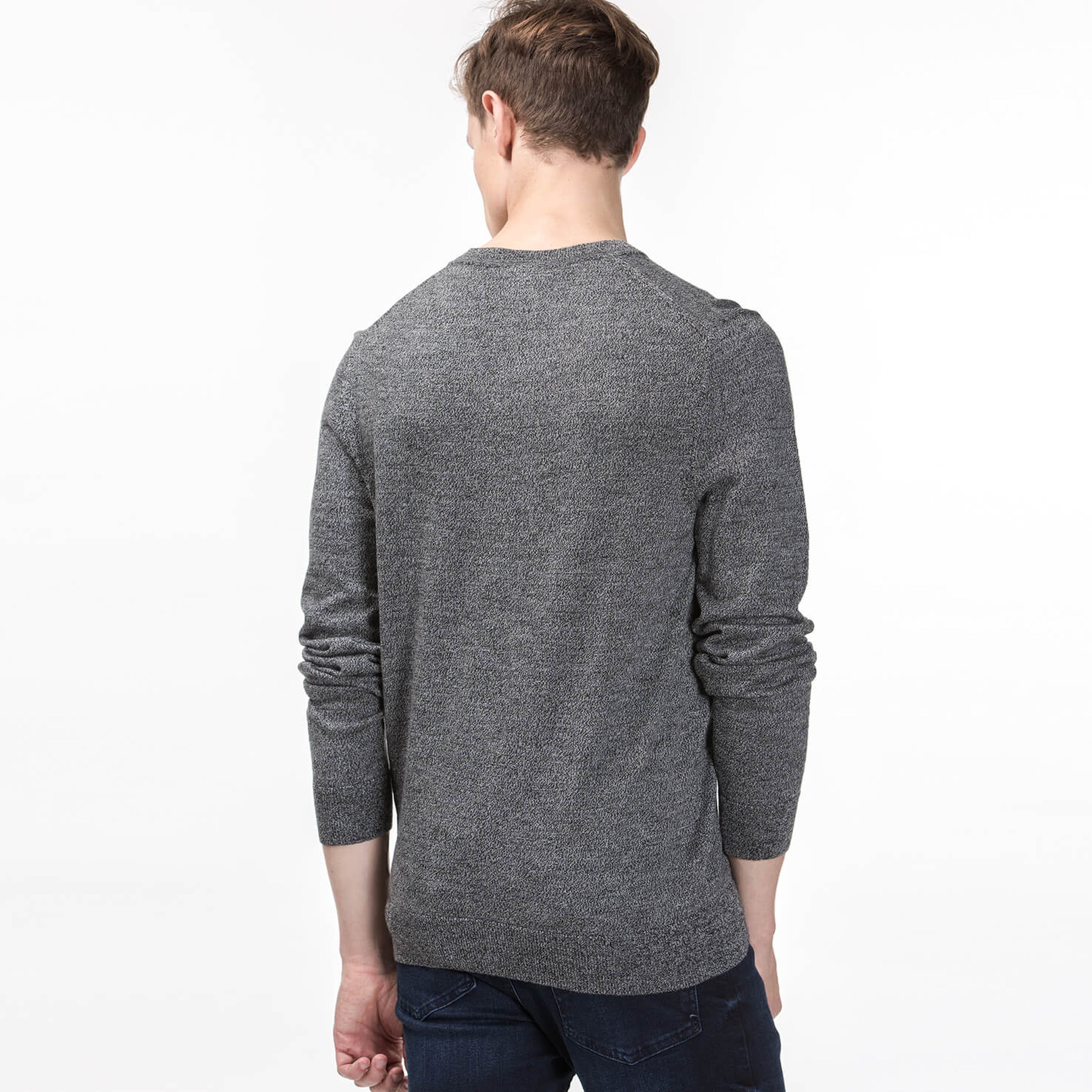 Lacoste Erkek Gri Regular Fit Triko