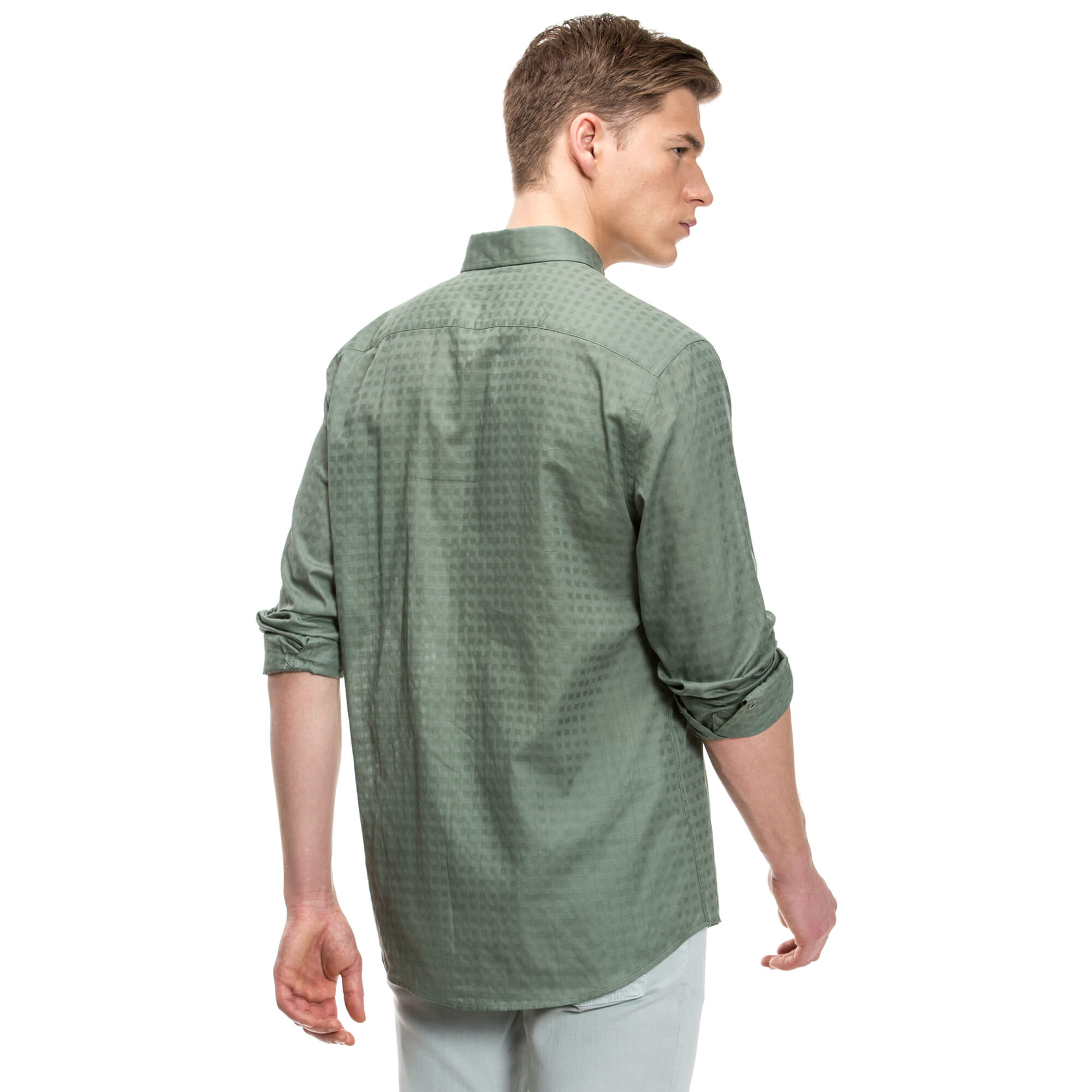 Nautica Erkek Yeşil Uzun Kollu Slim Fit Gömlek