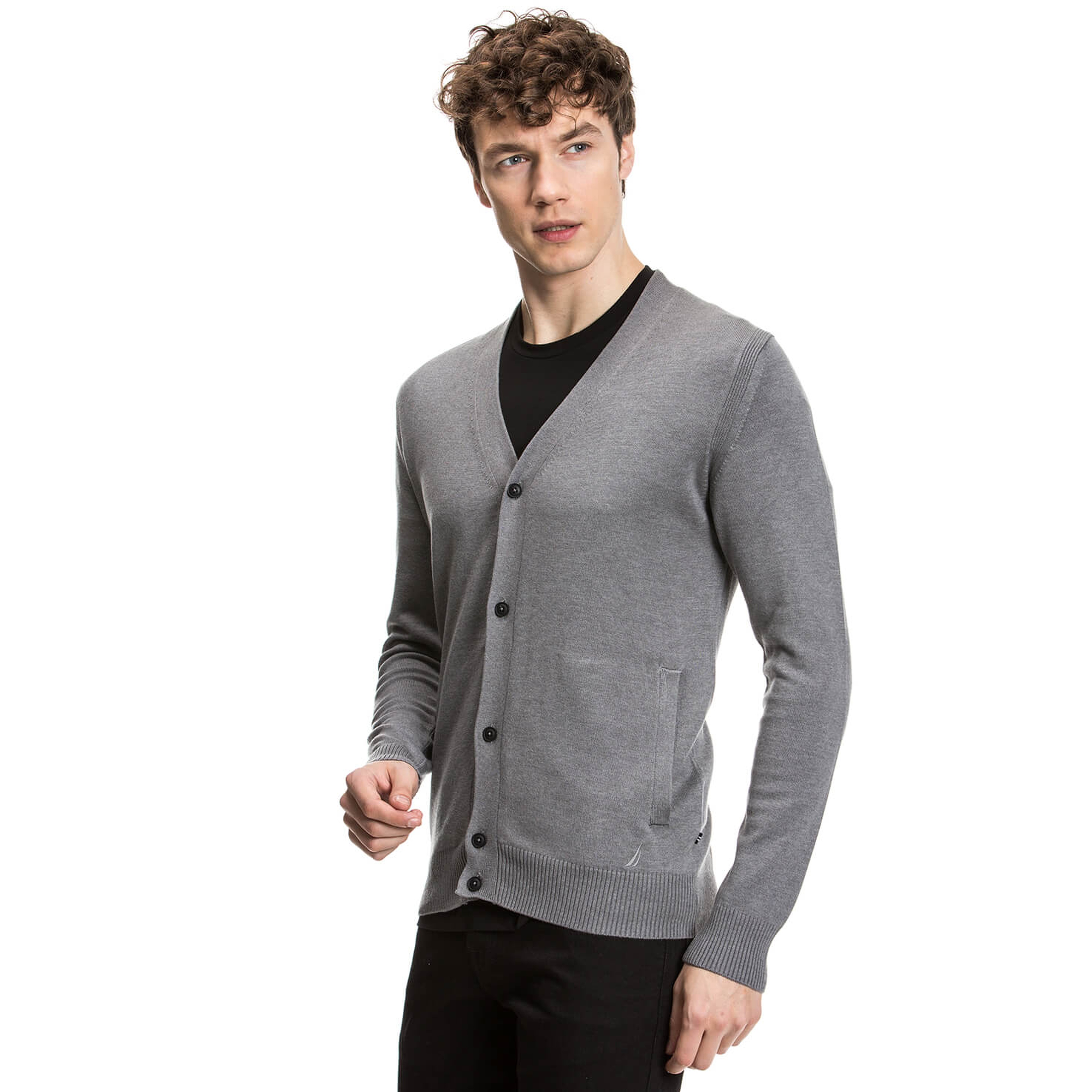 Nautica Erkek Gri Triko Hırka