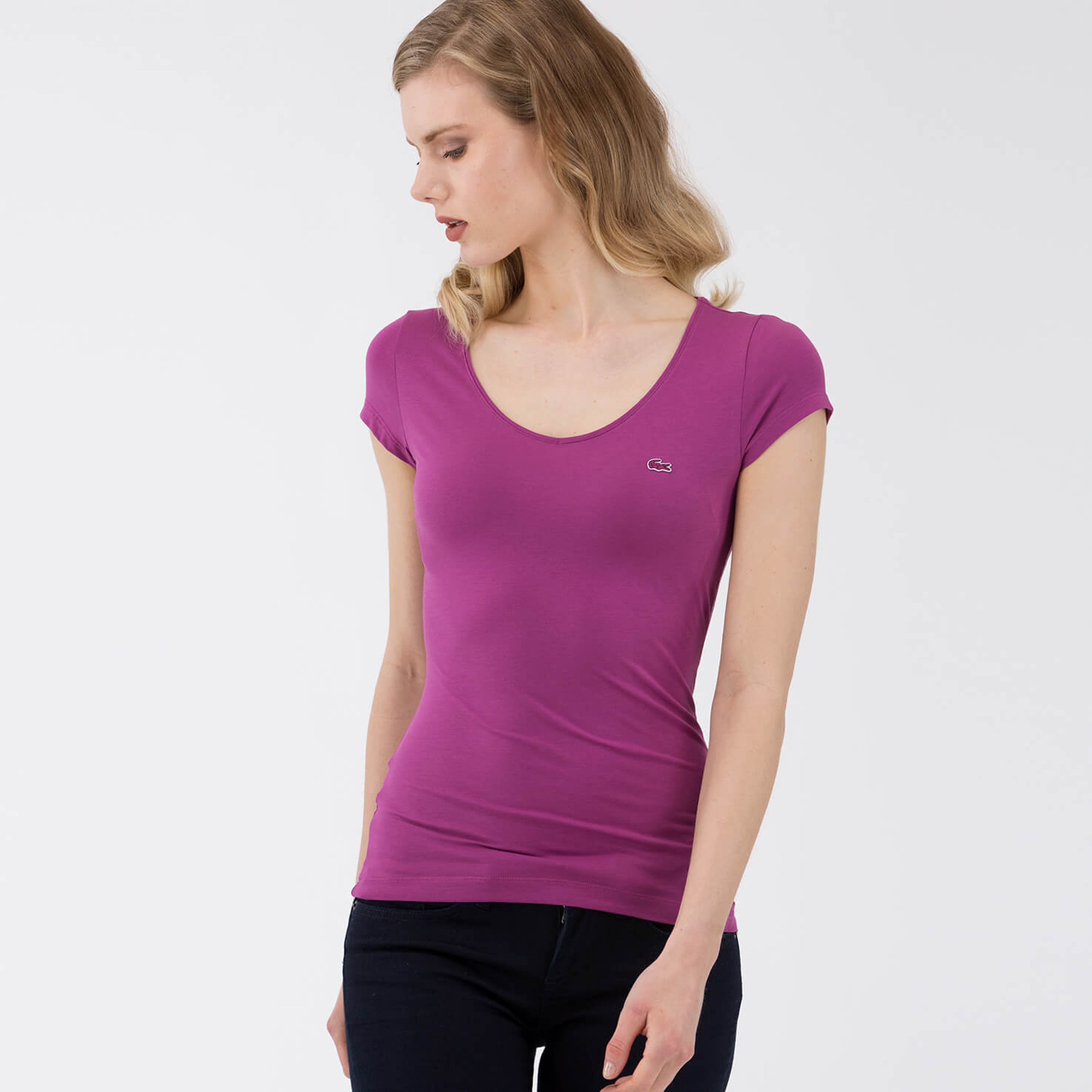 Lacoste Kadın Mor T-Shirt