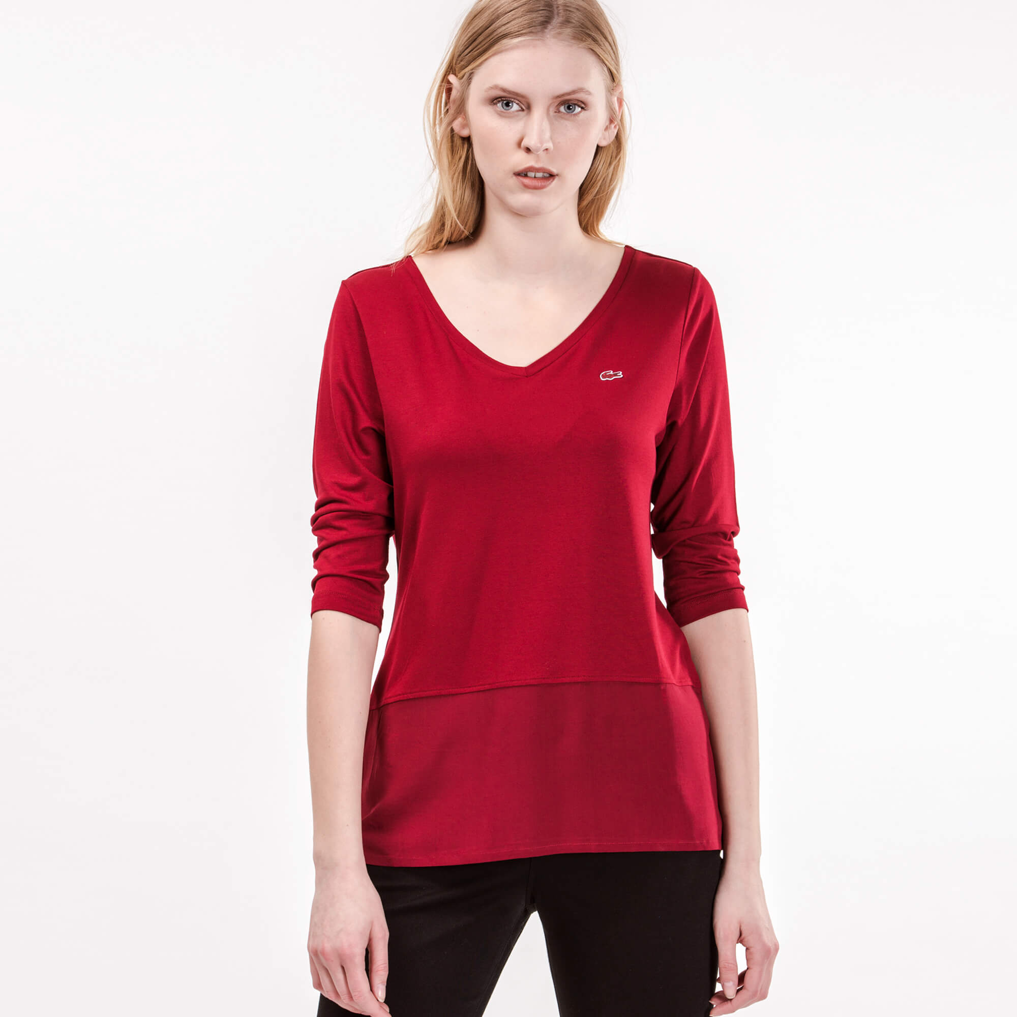 Lacoste Kadın Bordo Uzun Kollu T-Shirt