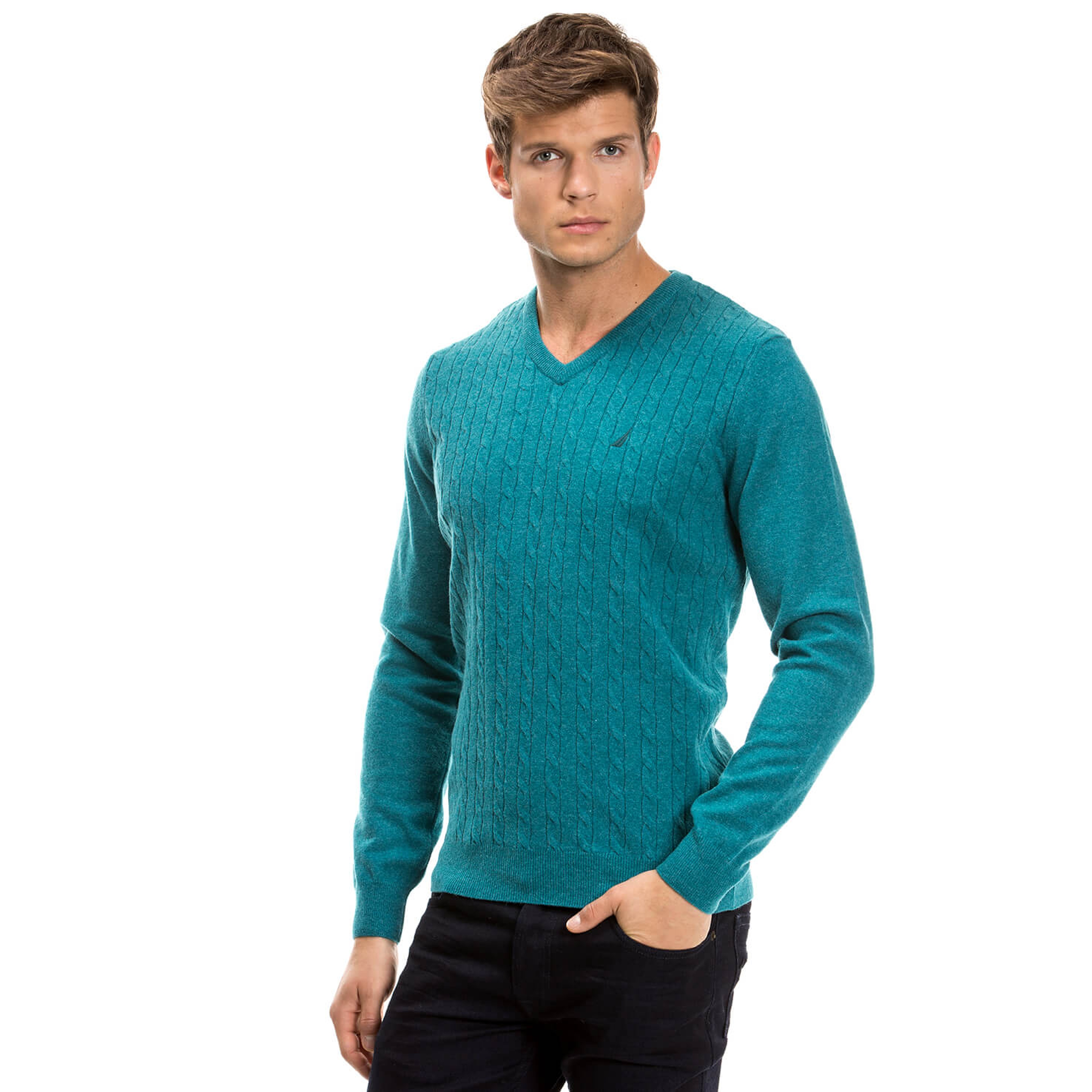 Nautica Erkek Mavi Regular Fit Triko