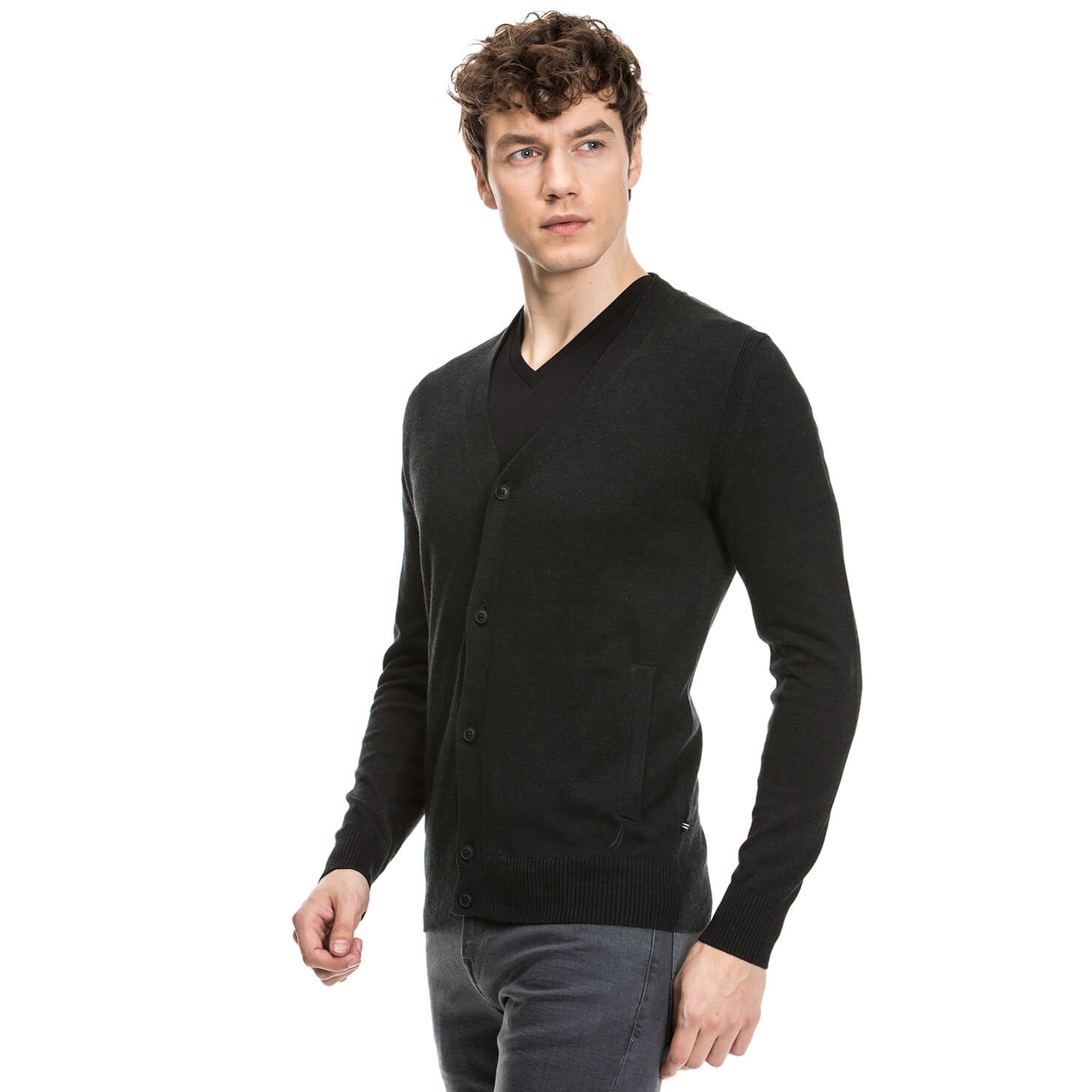 Nautica Erkek Siyah Triko Hırka