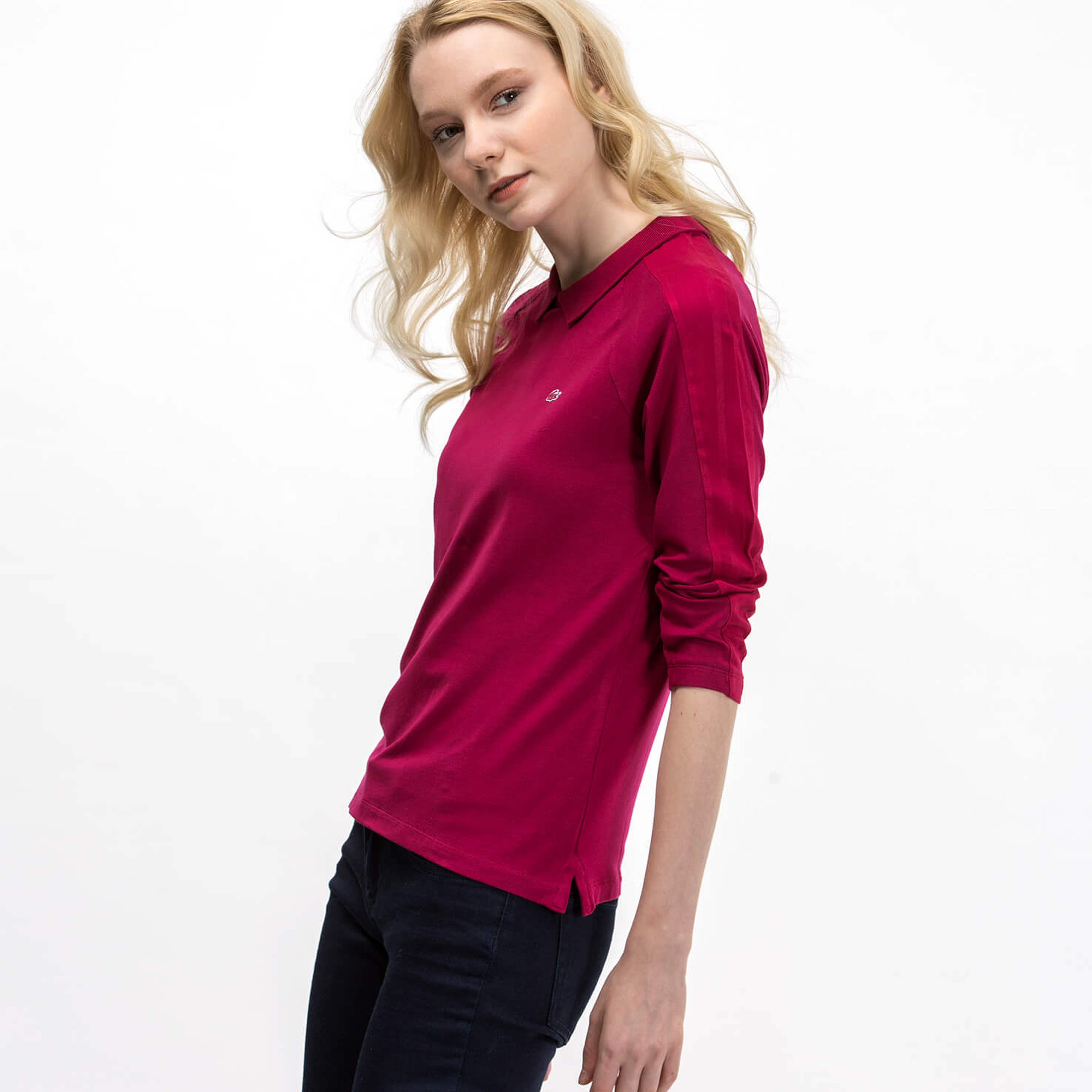 Lacoste Kadın Pembe Uzun Kollu Polo