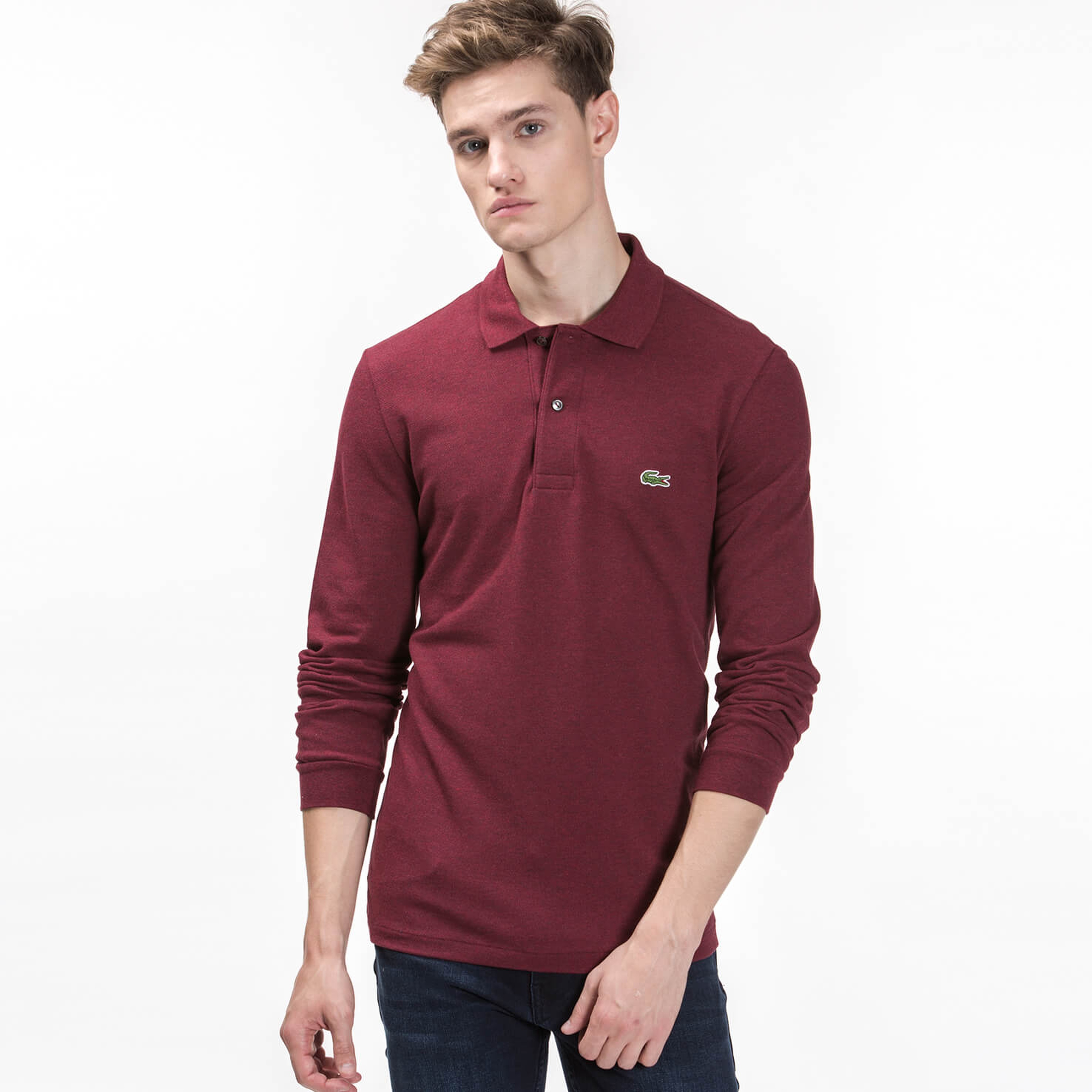 Lacoste Erkek Bordo Regular Fit Uzun Kollu Polo