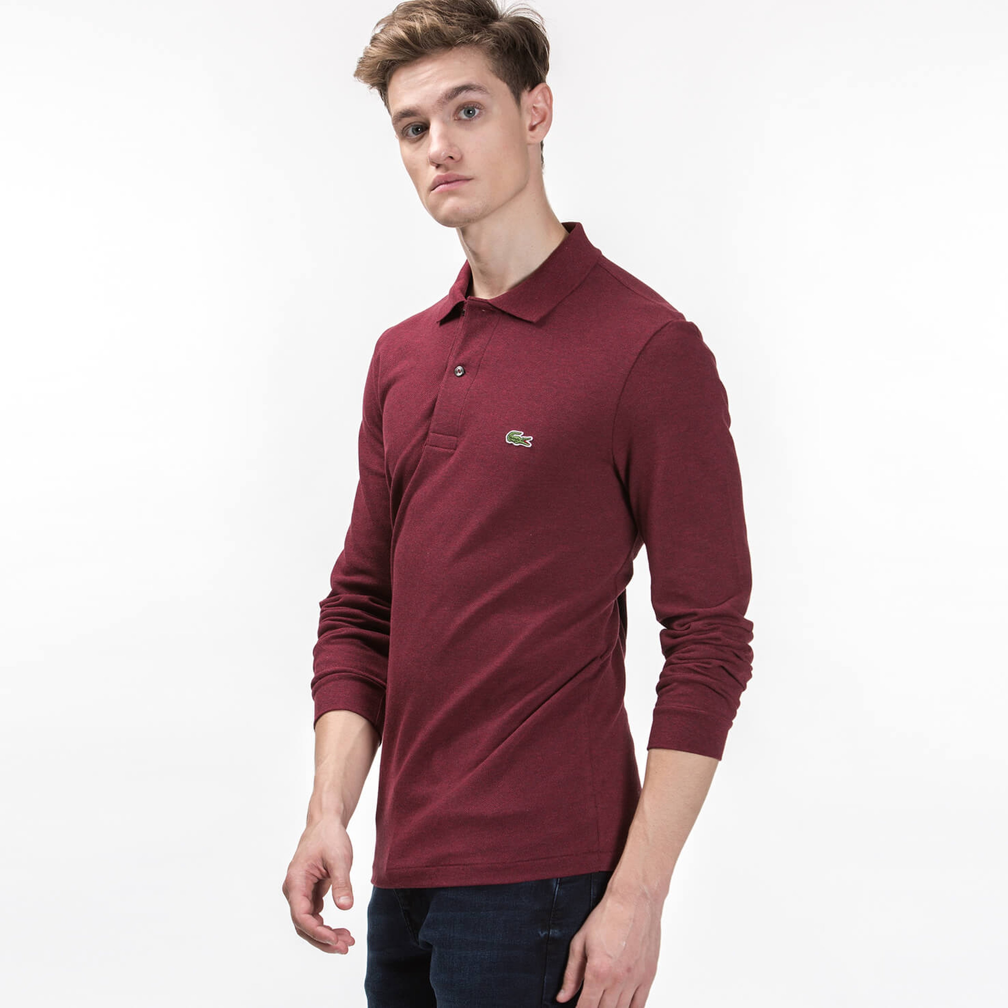 Lacoste Erkek Bordo Regular Fit Uzun Kollu Polo